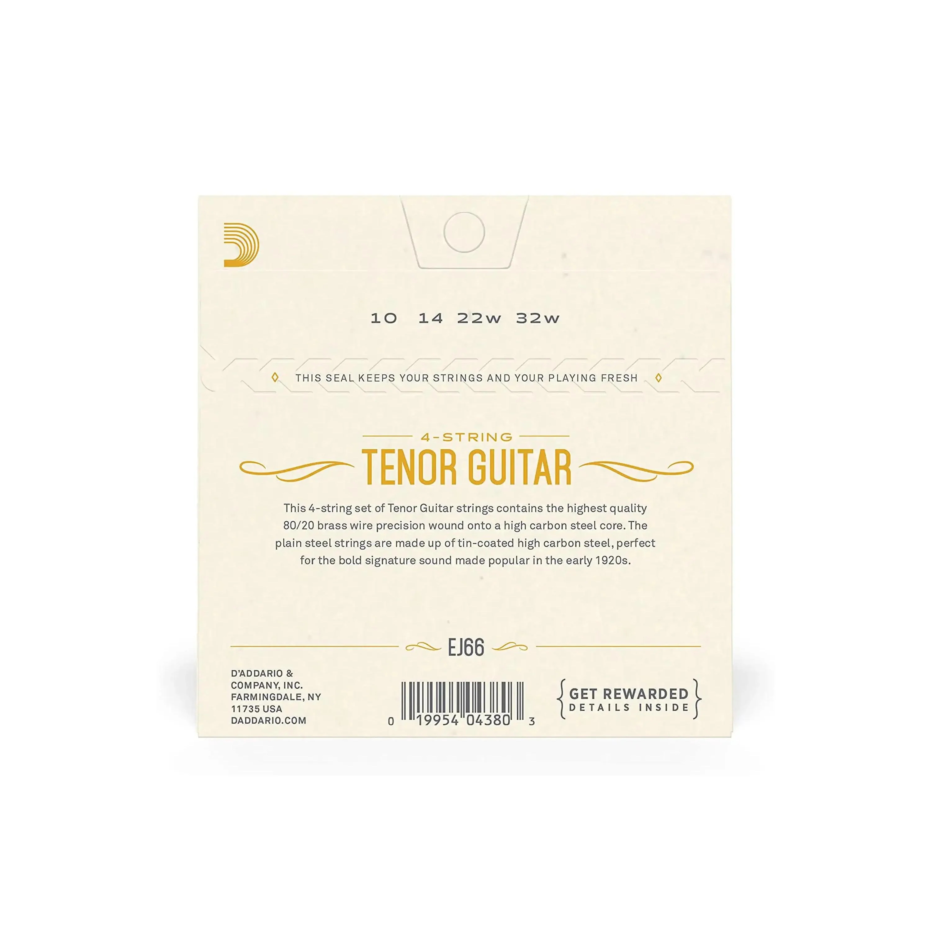 D'Addario EJ66 80/20 Bronze 4-String Tenor Guitar Strings - .010-.032w - Image 2