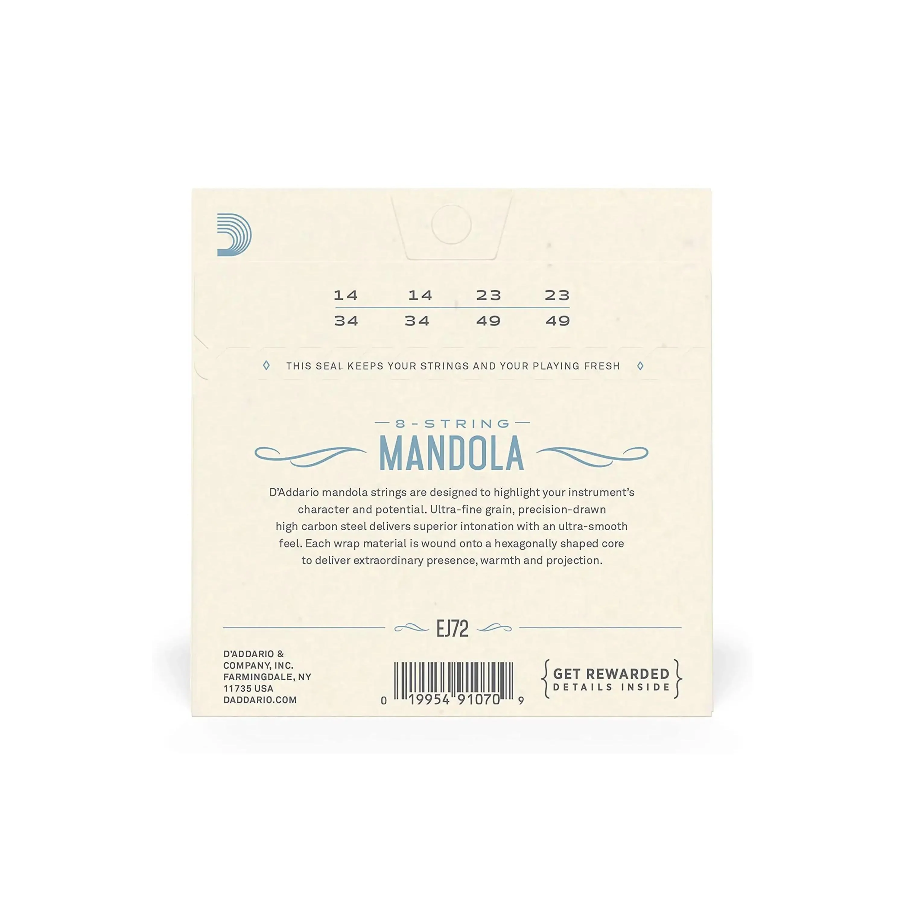 D'Addario EJ72 Phosphor Bronze 8-String Mandola Strings - Light .014-.049 - Image 2