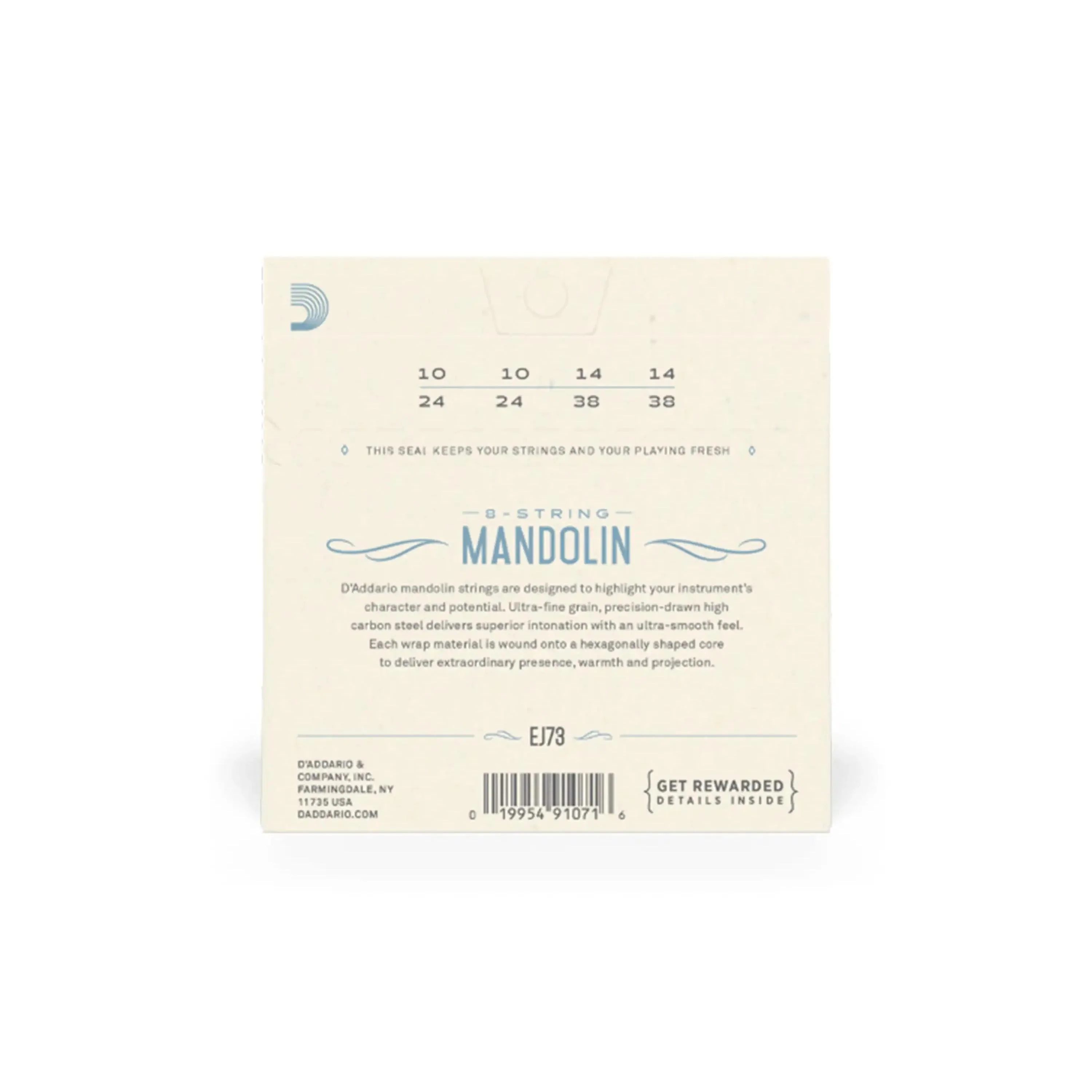 D'Addario EJ73 Phosphor Bronze Mandolin Strings - Light .010-.038 - Image 2