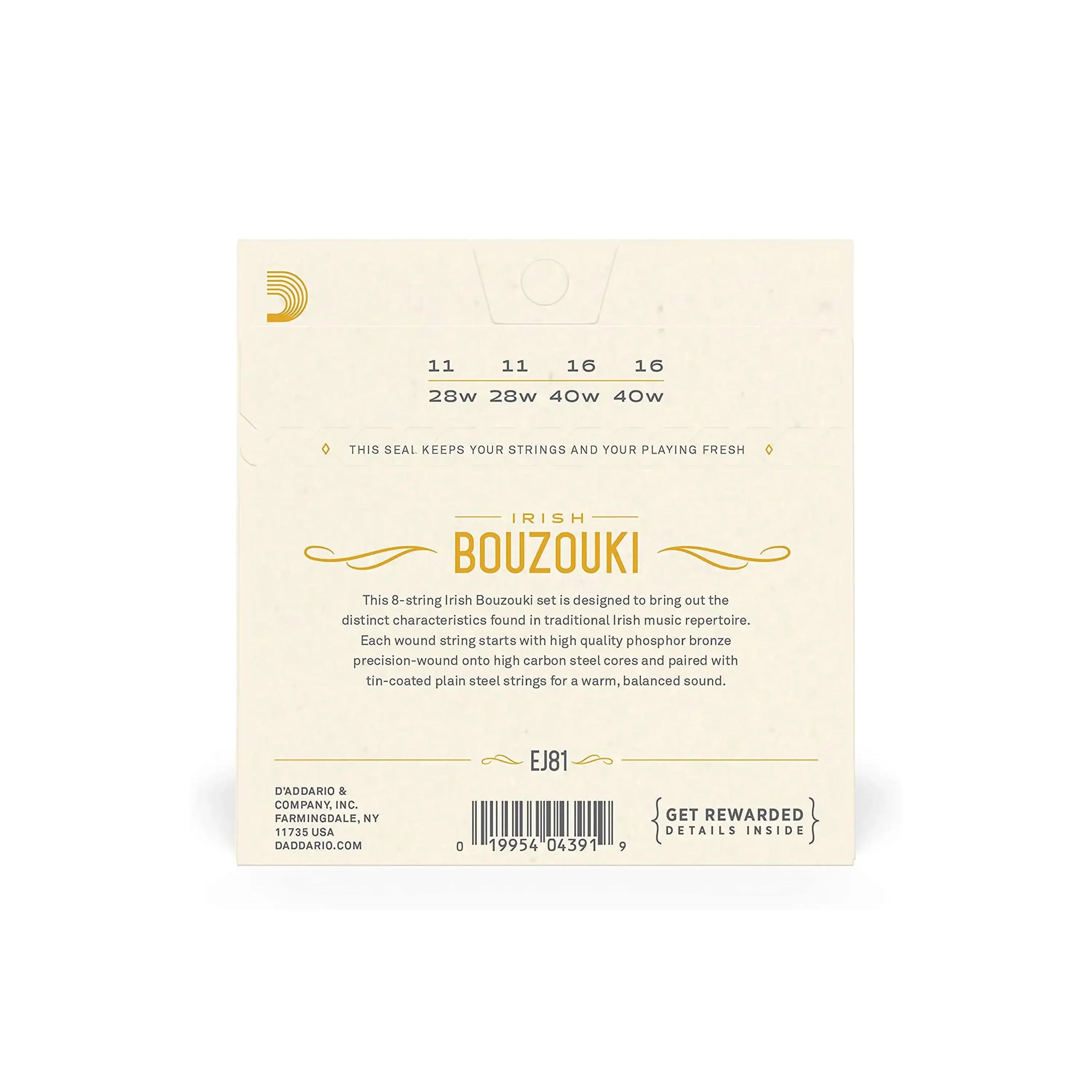 D'Addario EJ81 Phosphor Bronze 8-String Irish Bouzouki Strings - .011-.040 - Image 2