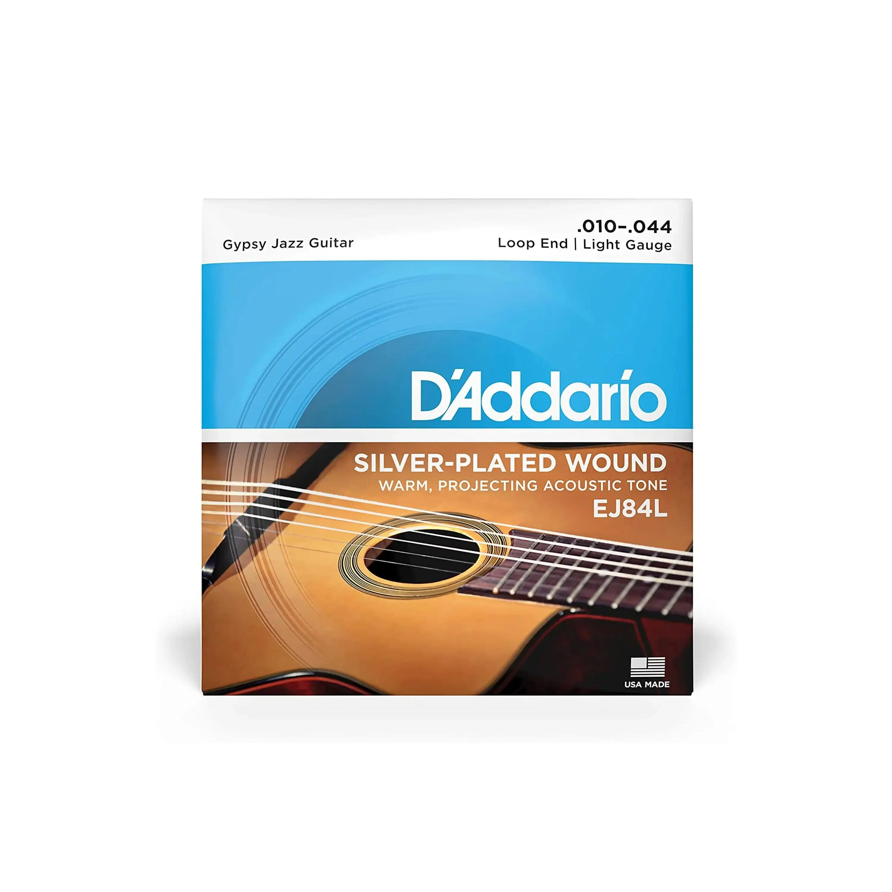 D'Addario EJ84L Gypsy Jazz Acoustic Guitar Strings - Loop End Light .010-.044