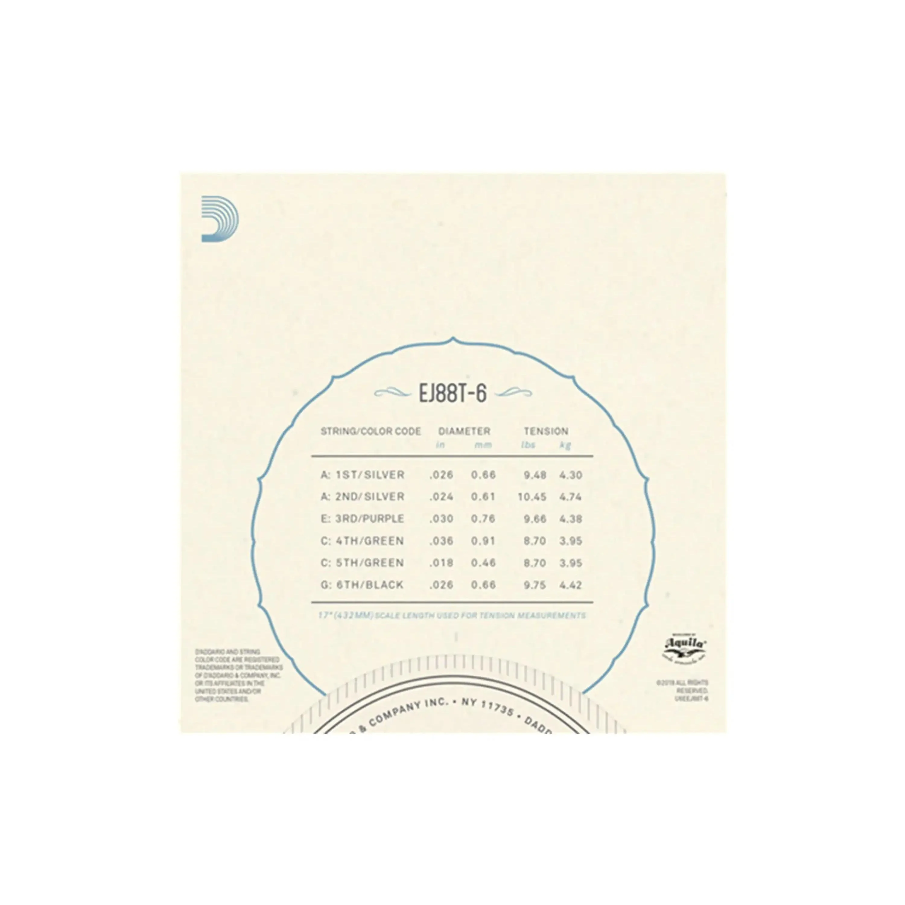 D'Addario EJ88T-6 Nyltech 6-String Tenor Ukulele Strings (gCceAa Tuning) - Image 3