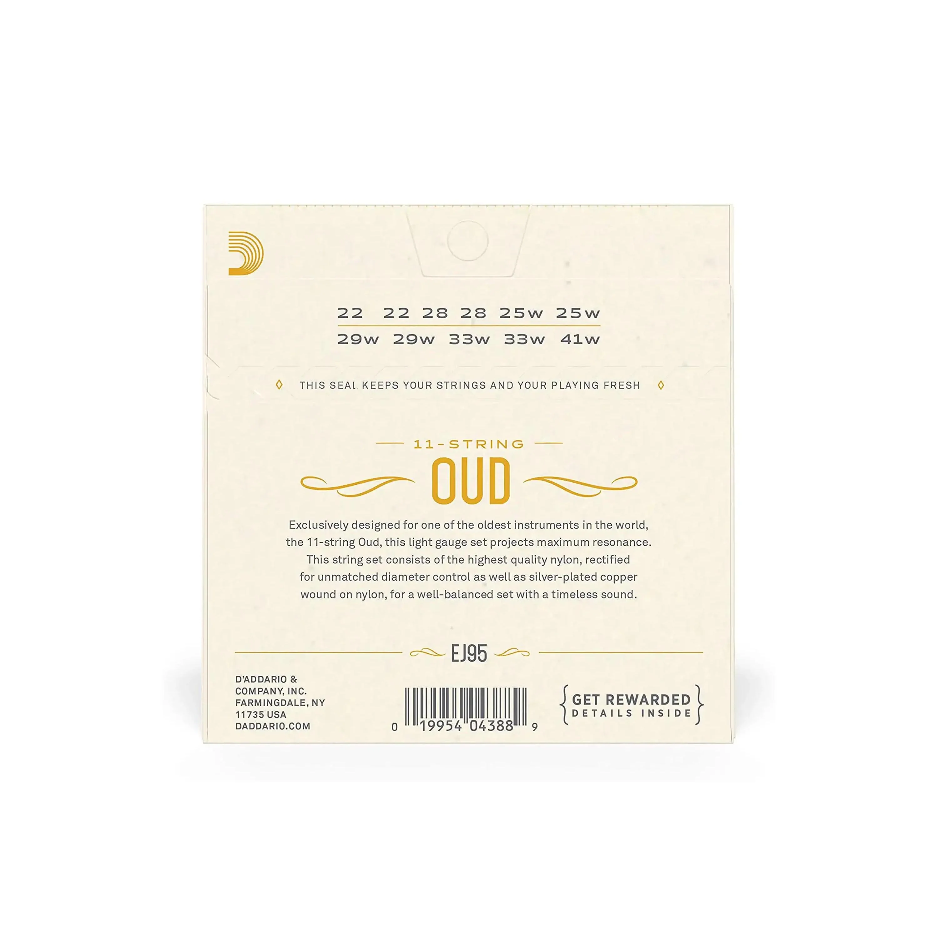 D'Addario EJ95 Silver Plated Copper 11-String Oud Strings - .022-.041 - Image 2