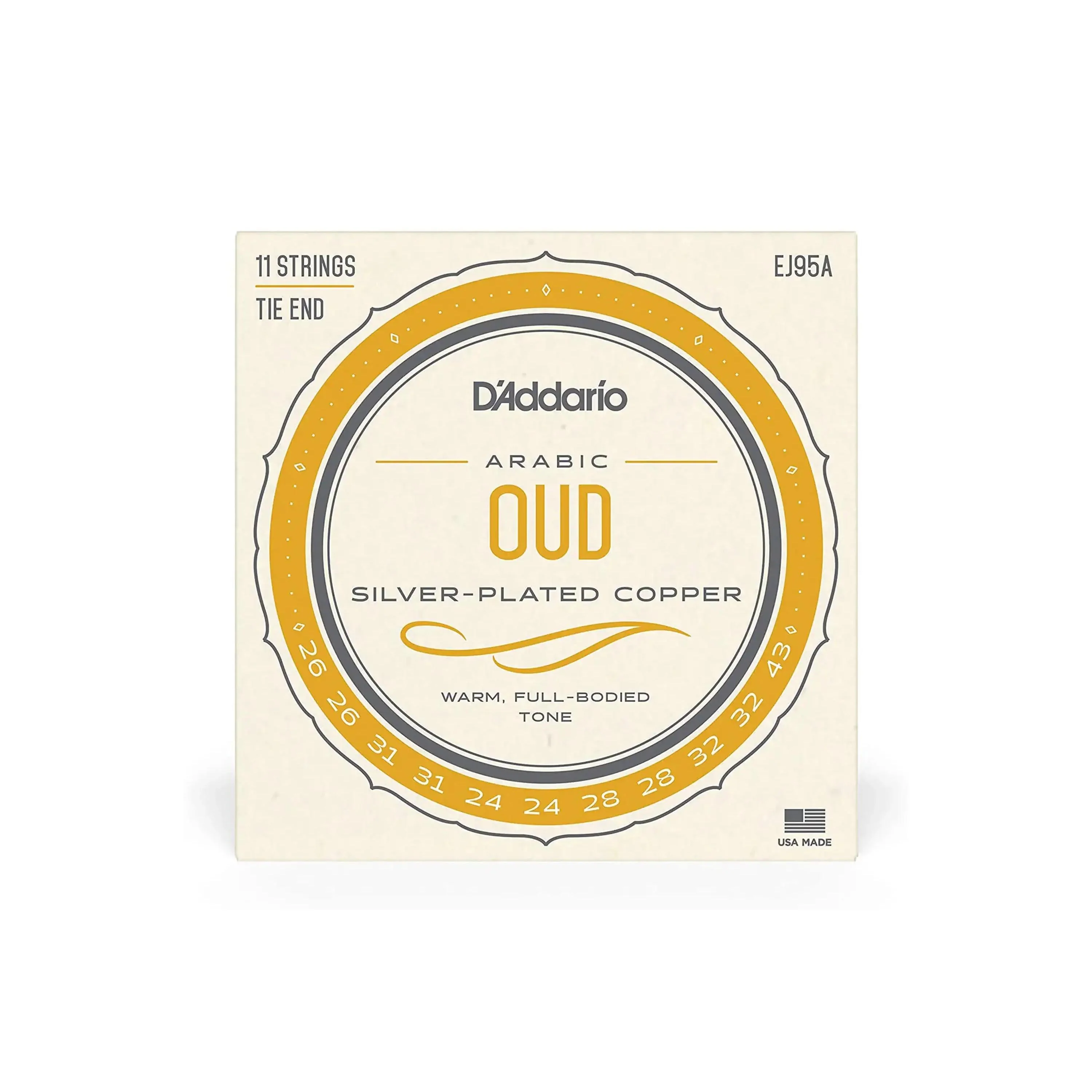 D'Addario EJ95A Silver Plated Copper 11-String Arabic Oud Strings - .026-.043
