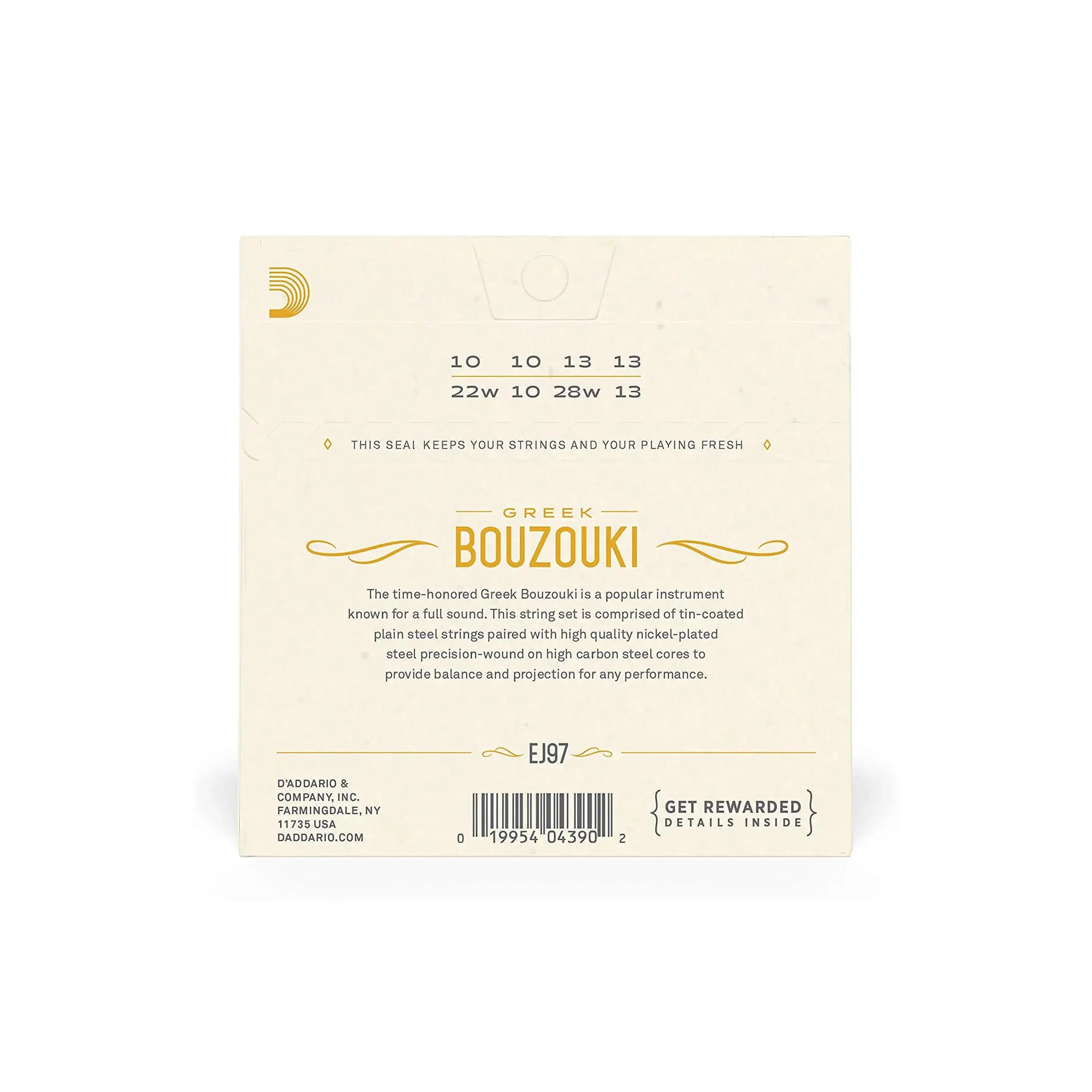 D'Addario EJ97 Nickel-Plated Steel 8-String Greek Bouzouki Strings - .010-.013 - Image 2