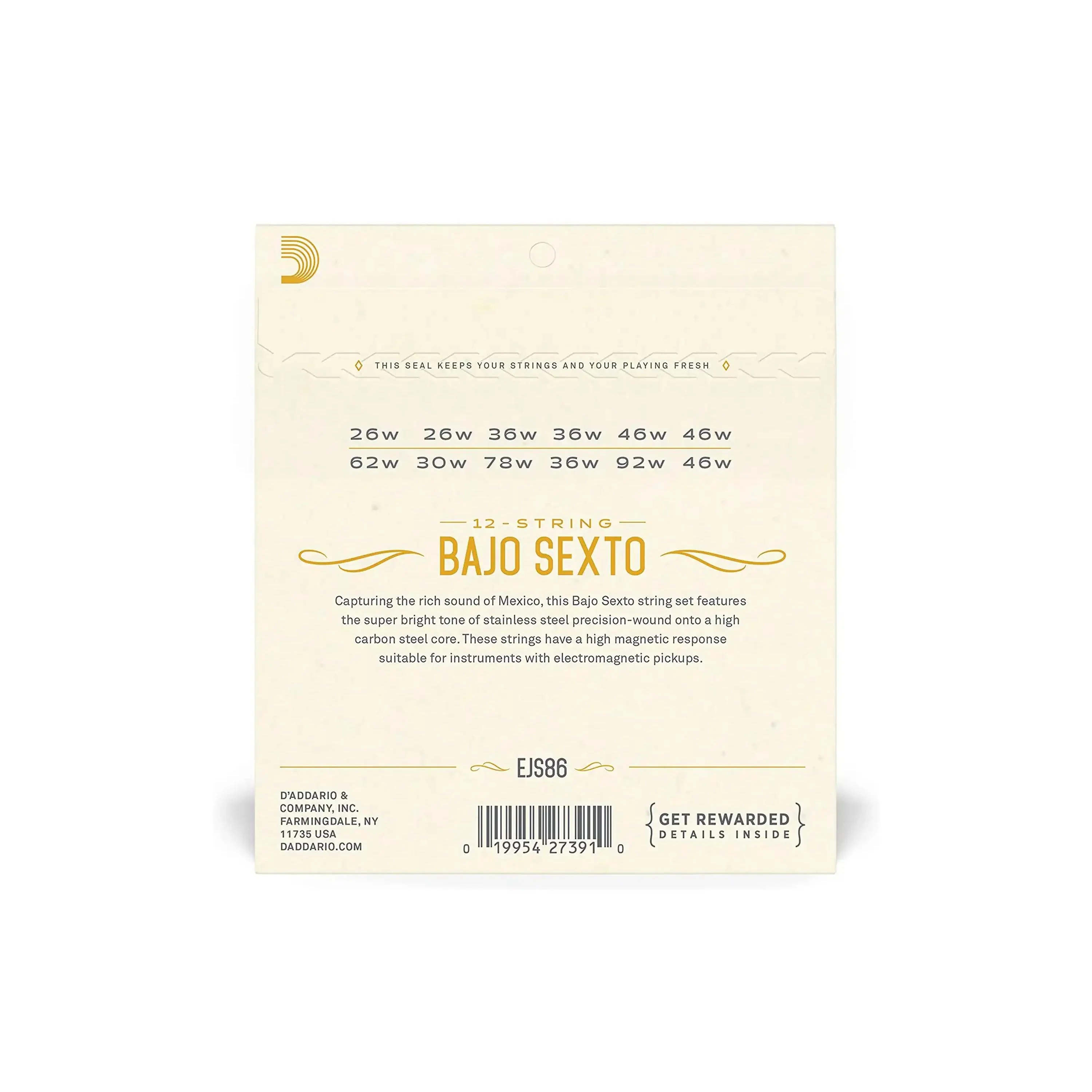 D'Addario EJS86 Stainless Steel 12-String Bajo Sexto Strings - .026-.046 - Image 2