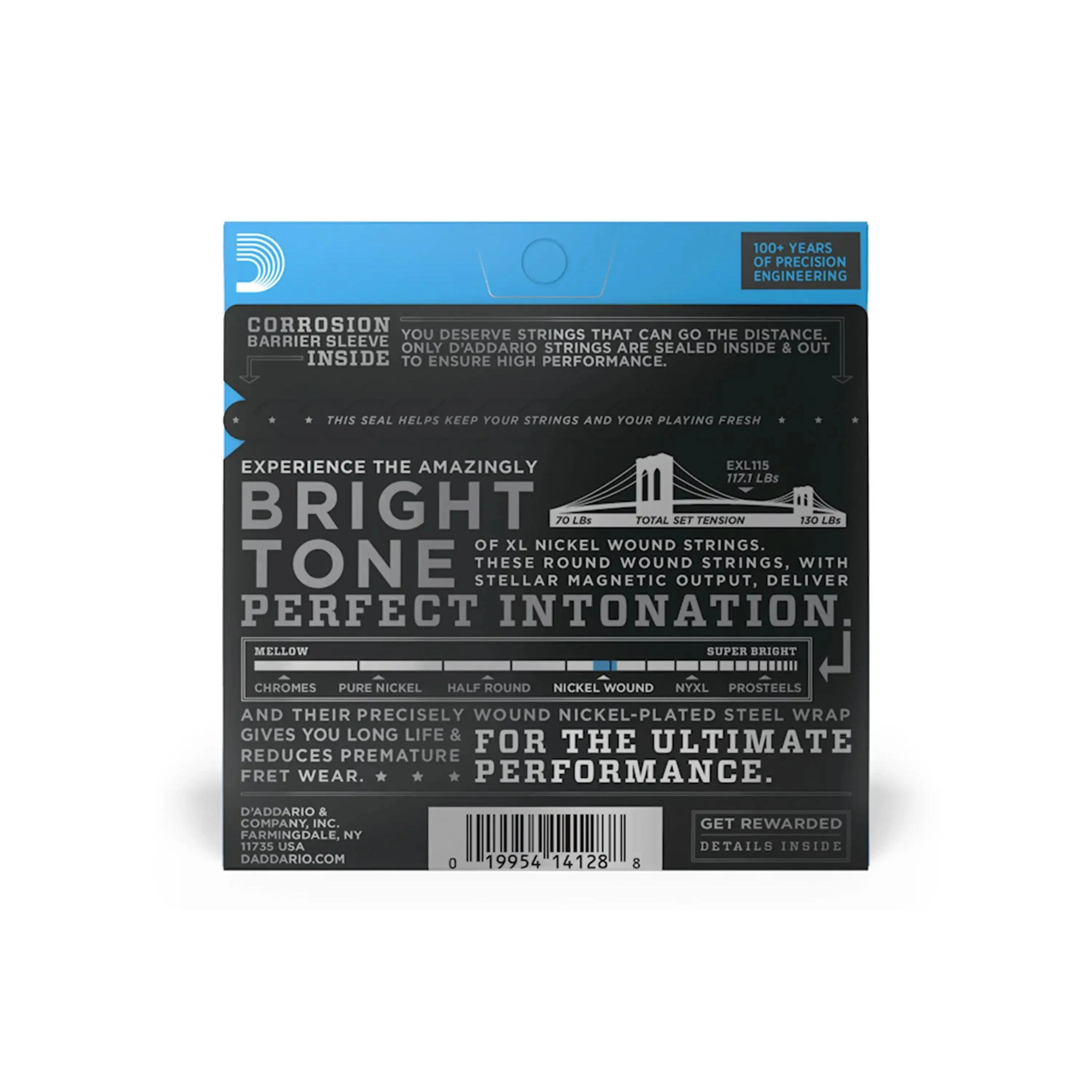 D'Addario EXL115 Nickel Wound Electric Guitar Strings, Medium/Blues-Jazz Rock - .011-.049 - Image 2