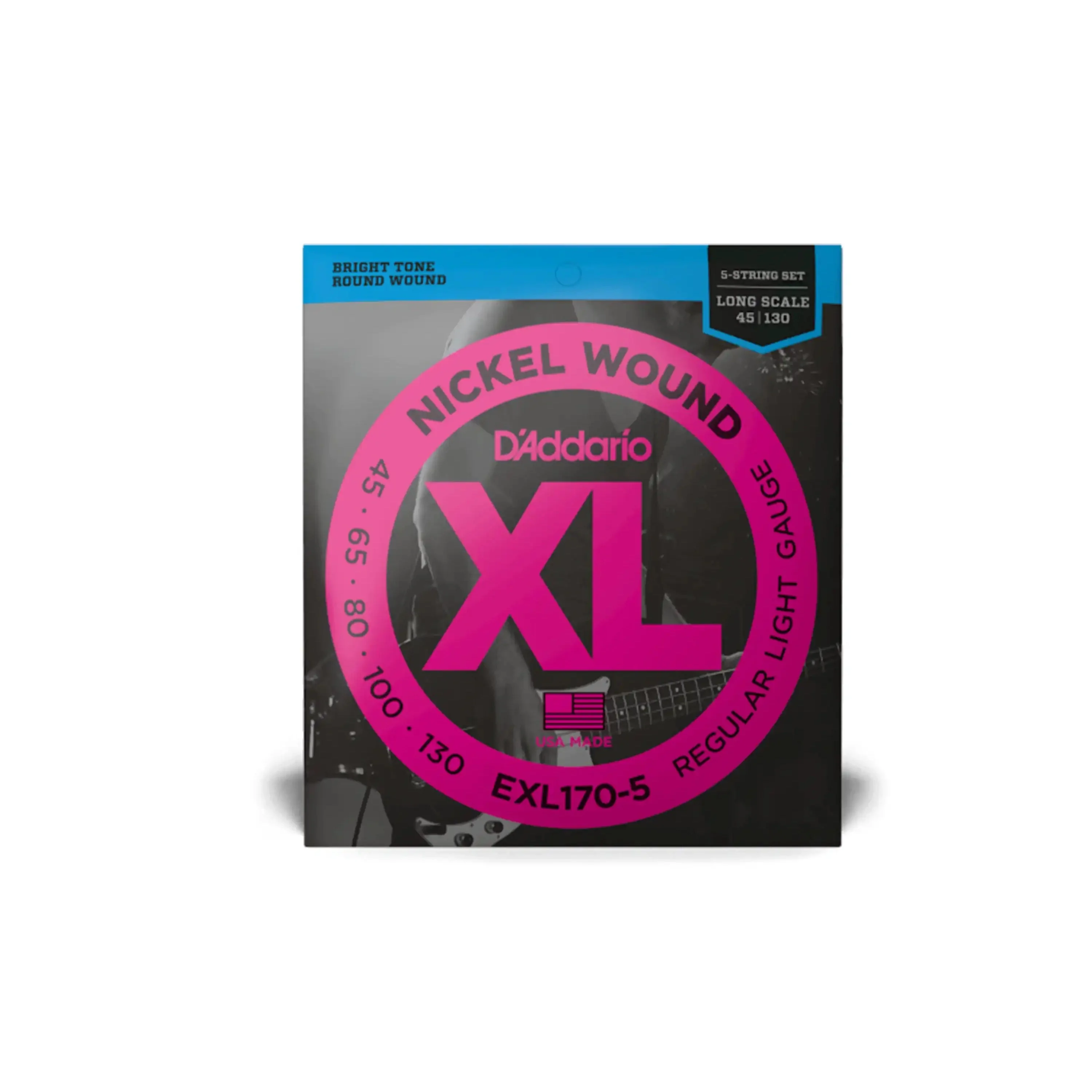D'addario EXL170-5 Electric 5-String Bass Strings - Regular Light .045-.130
