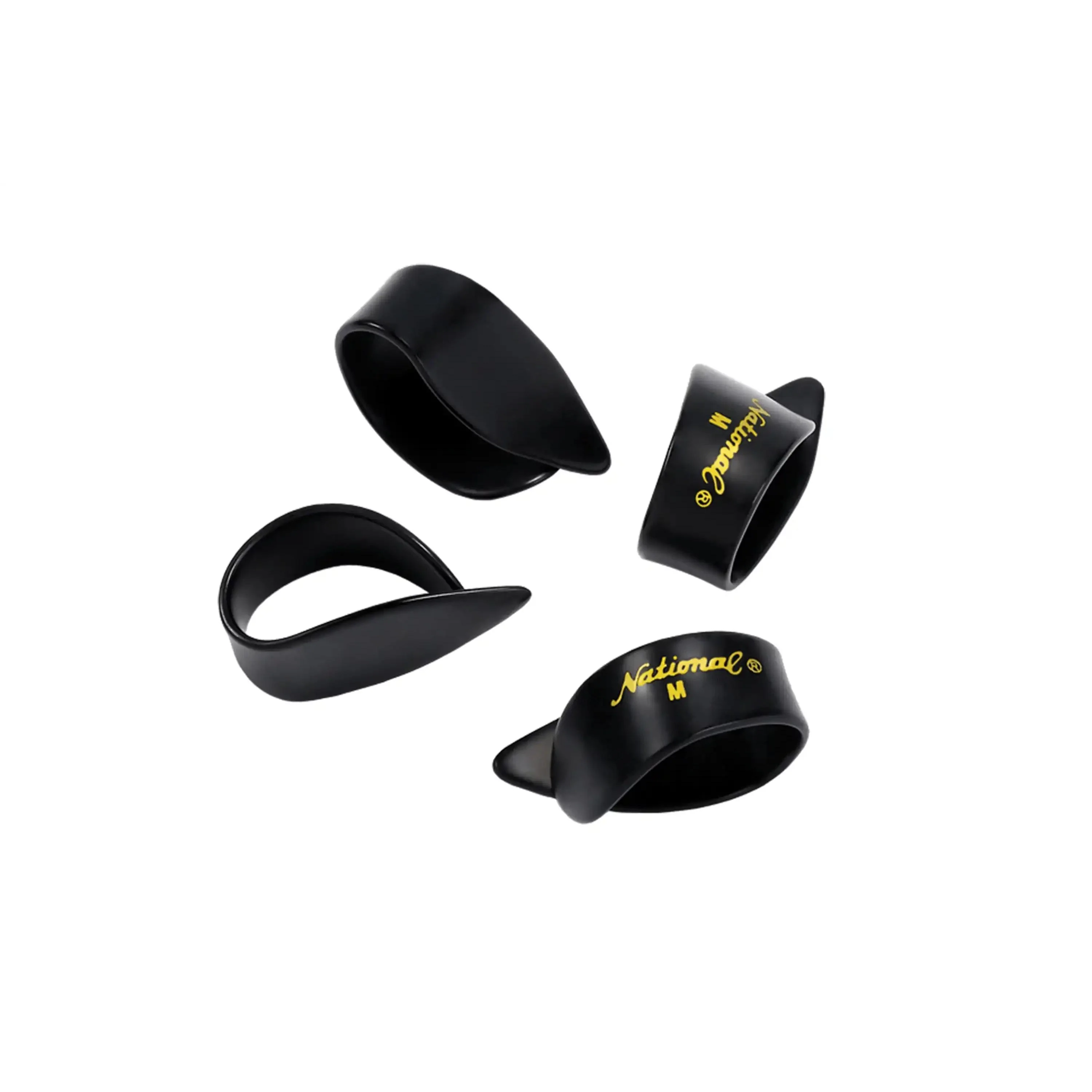 D'Addario Medium National Black Celluloid Finger Picks - 4 Pack - Image 2