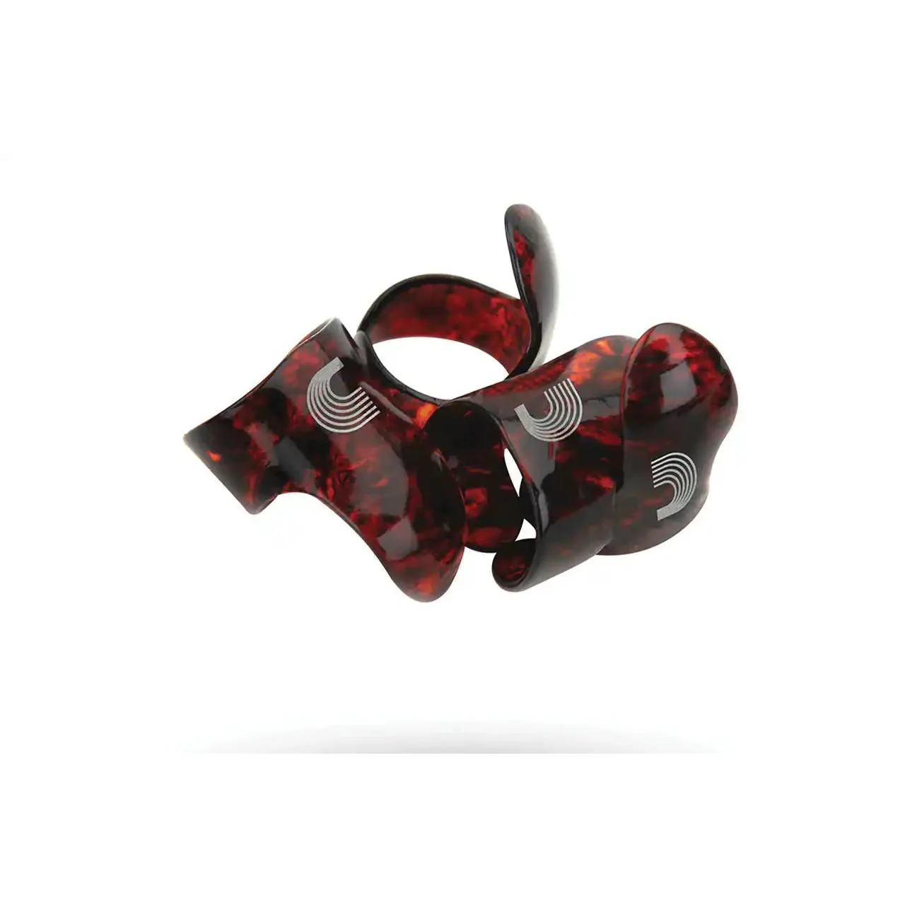 D'Addario Medium Tortoise Shell Celluloid Finger Picks - 5 Pack - Image 2