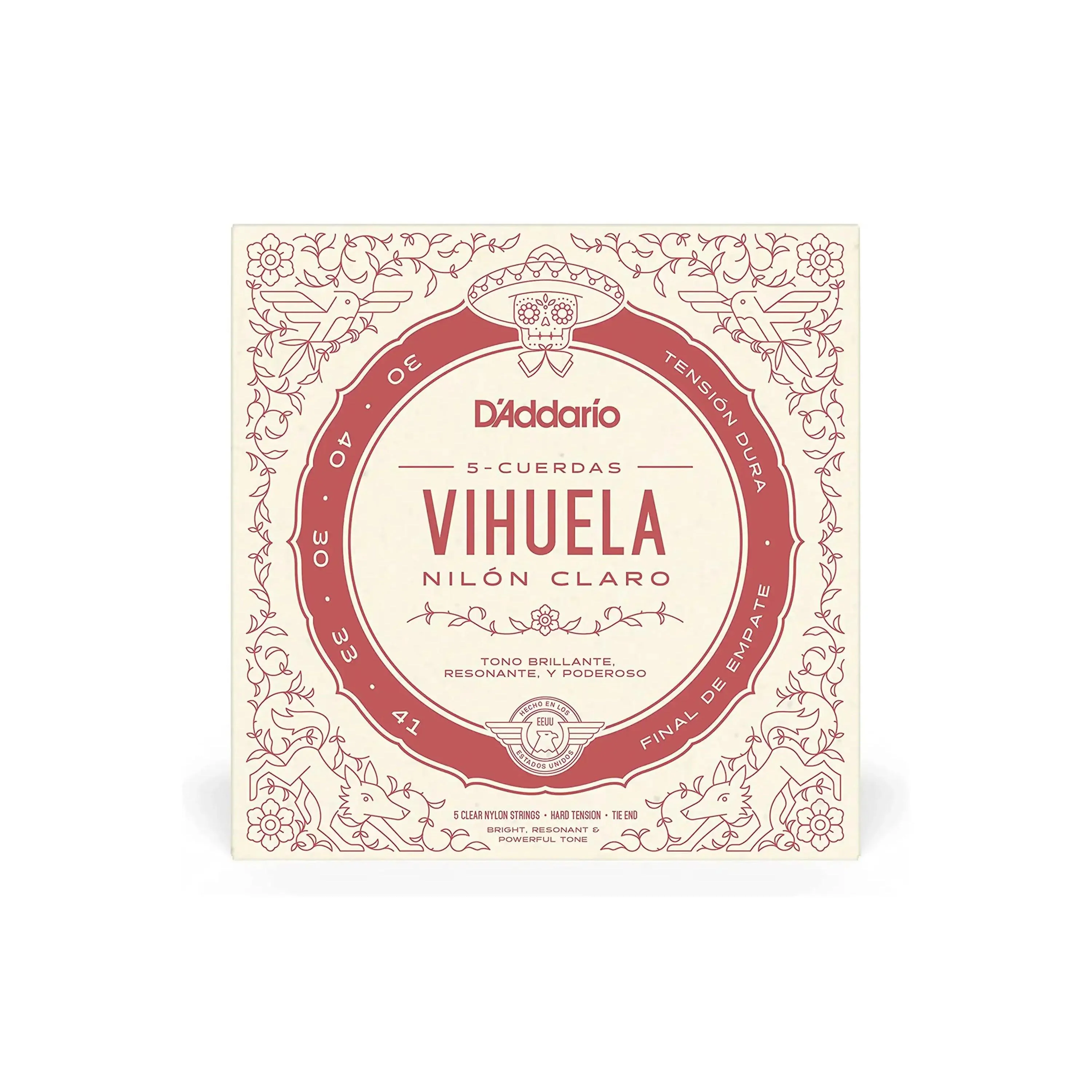 D'Addario MV10H Pro-Arté Nylon 5-String Vihuela Strings - Hard Tension .030-.041
