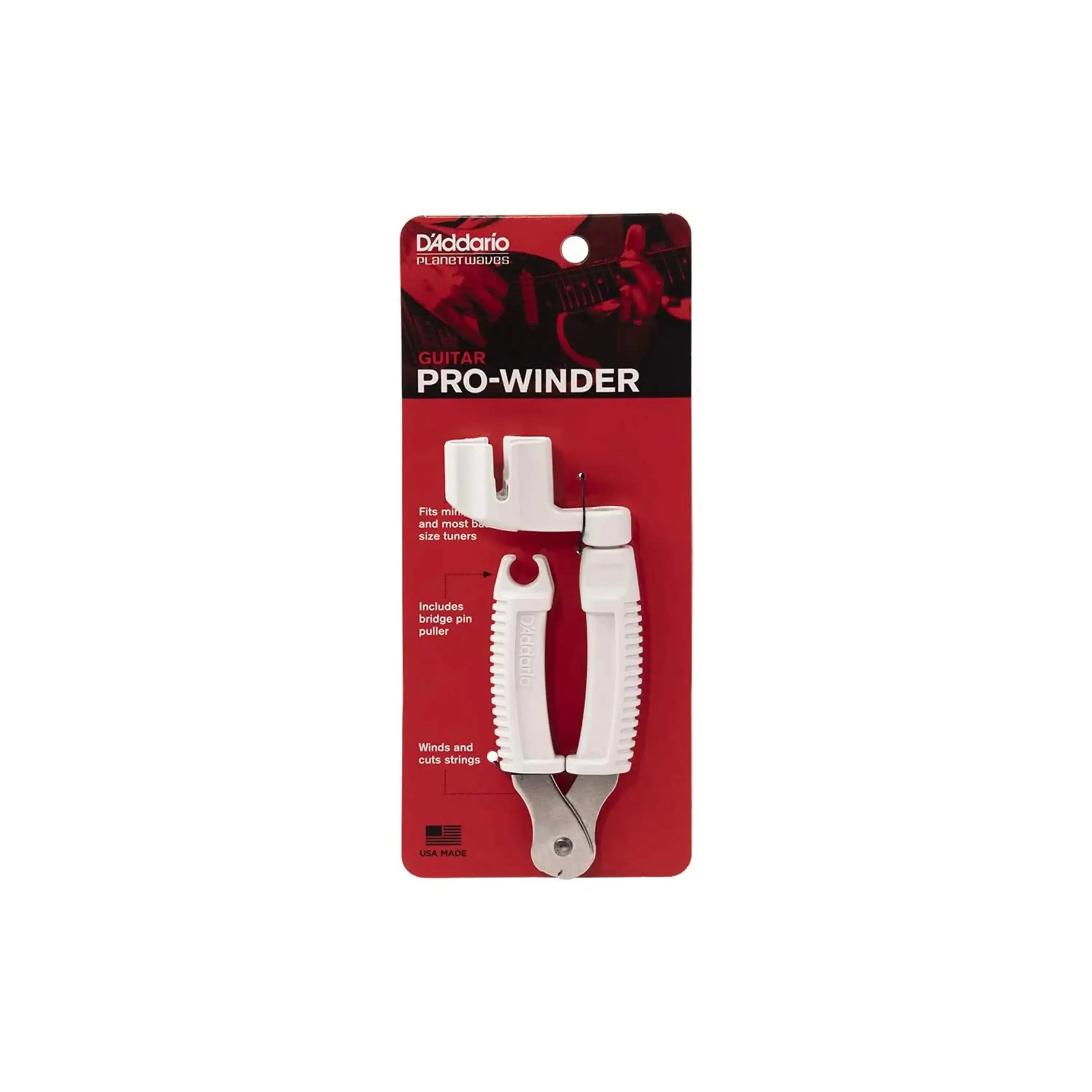 D'Addario White Pro String Winder, Cutter & Bridge Pin Puller