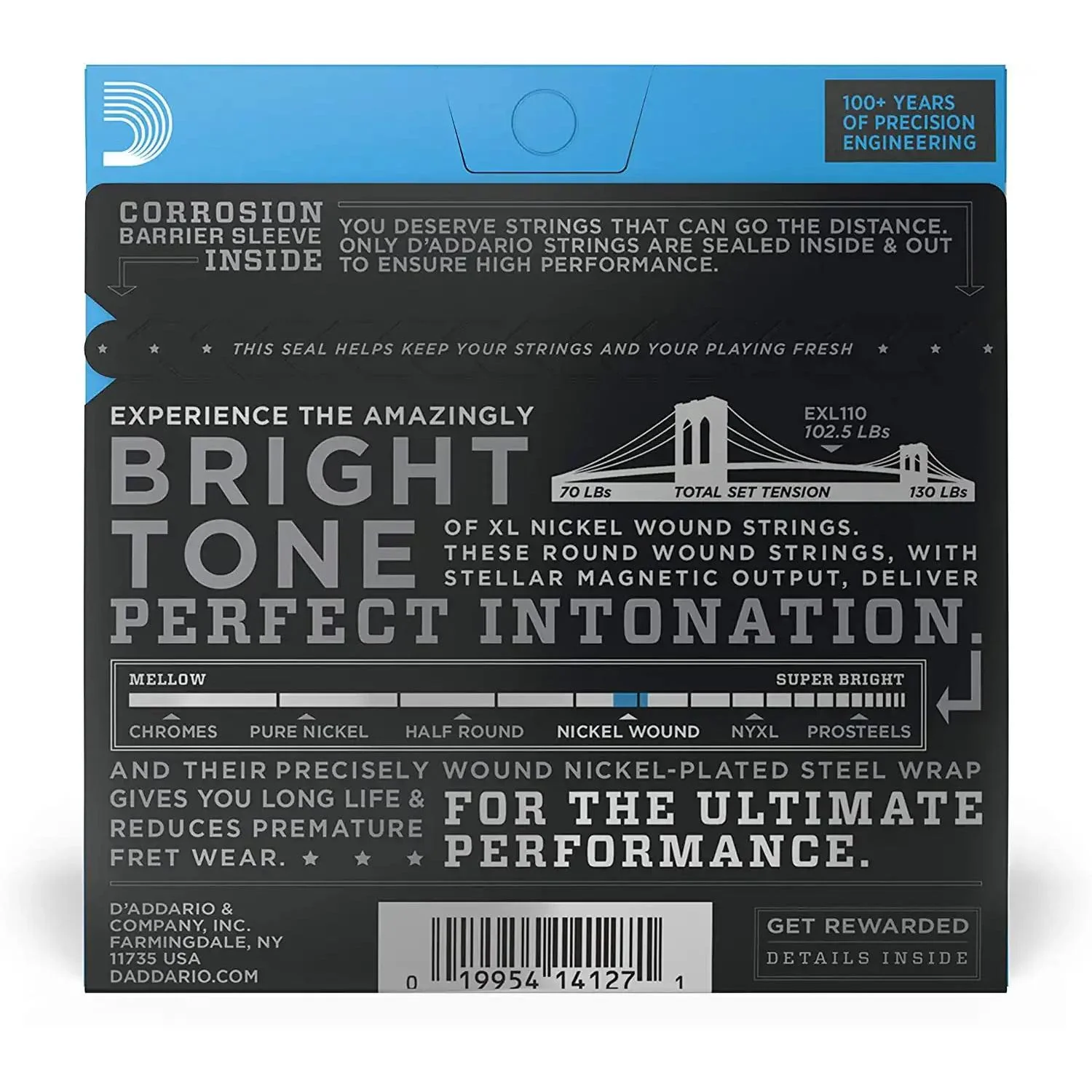 D'Addario EXL110-10P Nickel Wound regular Light Gauge Guitar Strings - 10 Pack - Image 2