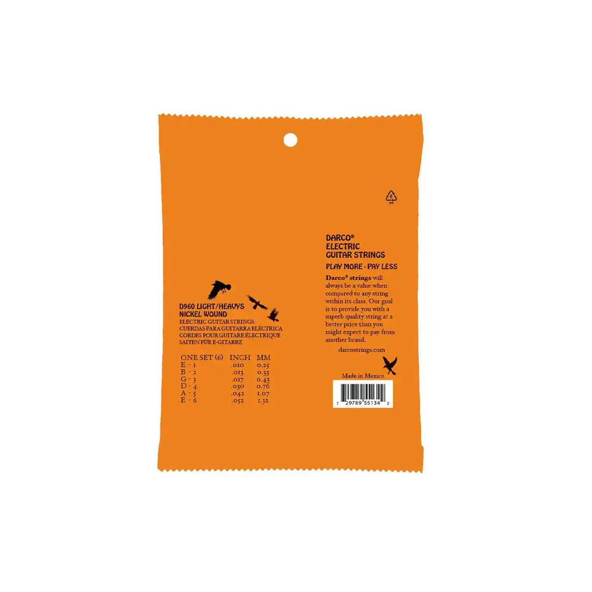 Darco D960 Nickel Wound Electric Guitar Strings - .010 -.052 Light/Heavy - Image 2