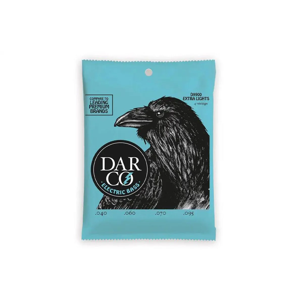 Darco D9900 Nickel Wound Electric Bass Strings (E-A-D-G Tuning) - .040 -.095 Extra Light