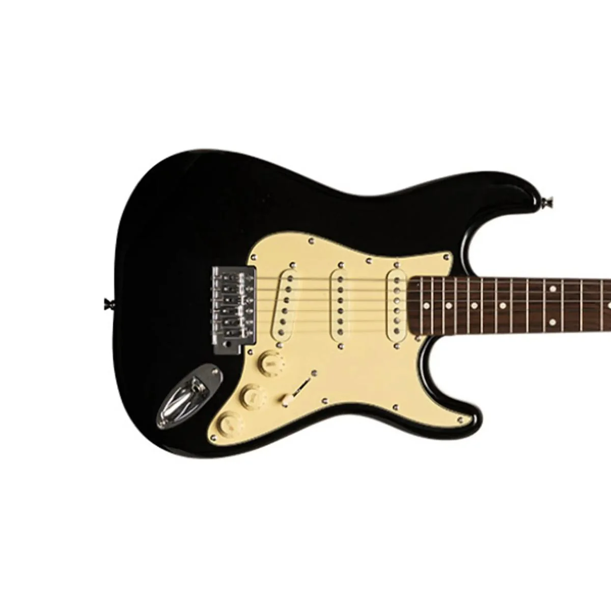 Stagg SES-30-BK Standard Strat Style Electric Guitar - Black - Blemished