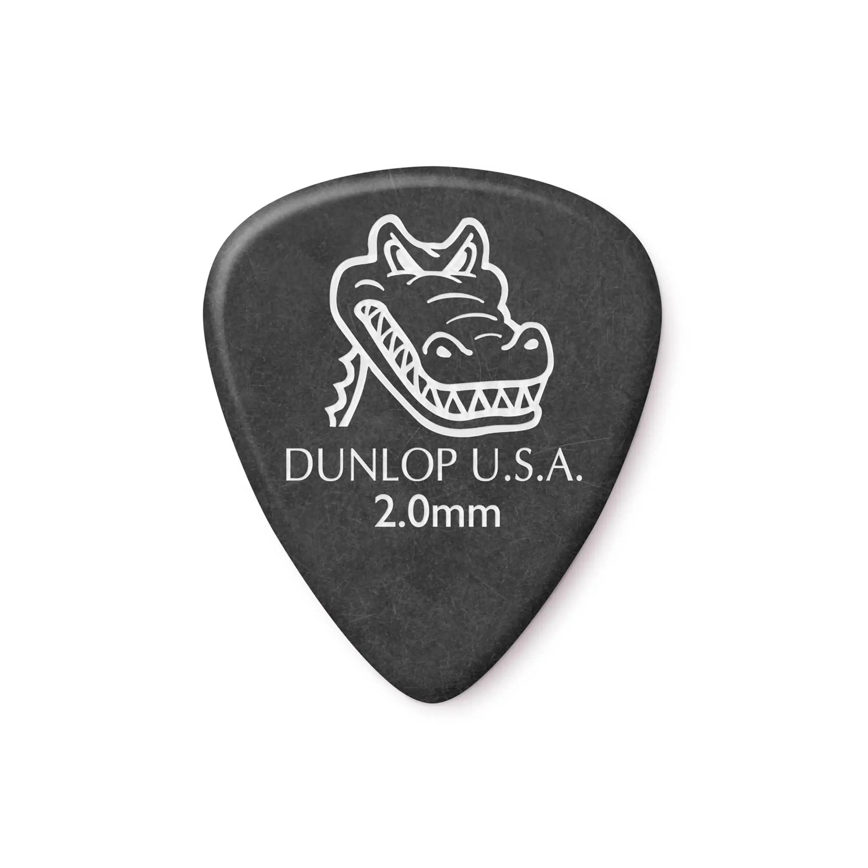 Dunlop Black Gator Grip 2.0mm Guitar Picks - 12 Pack