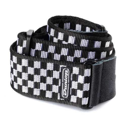 Dunlop D3831BK Black & White Checkered Guitar Strap - Image 2