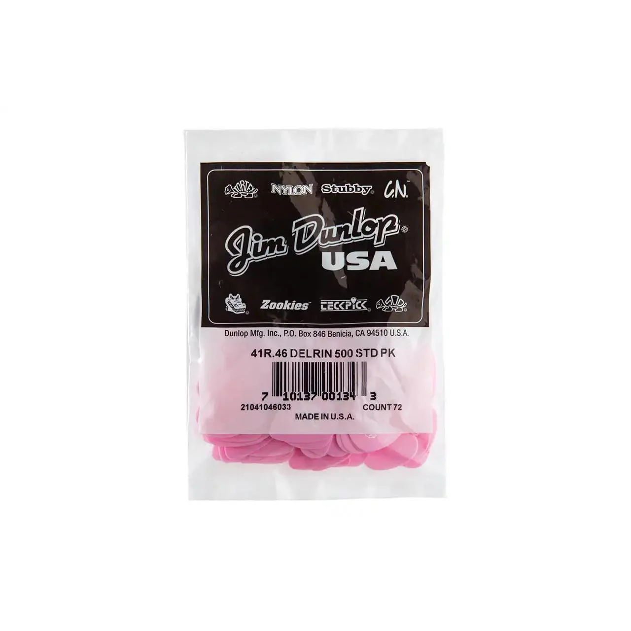 Dunlop Delrin 500 Light Pink .46mm Guitar Picks - 72 Pack - Image 2