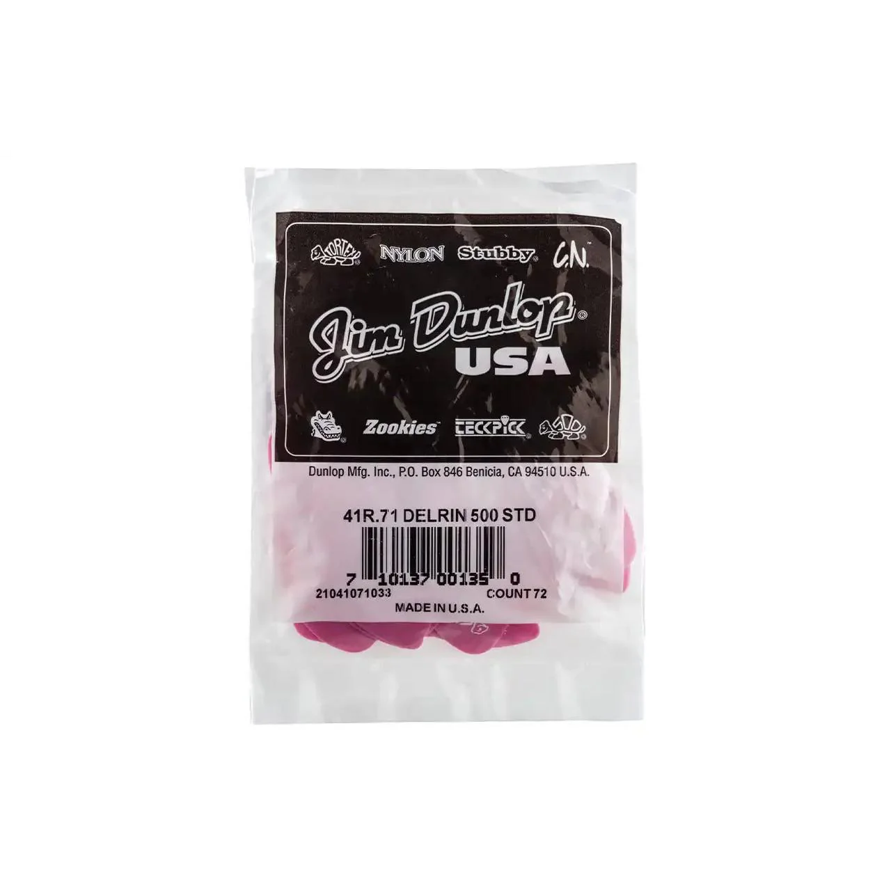 Dunlop Delrin 500 Pink .71mm Guitar Picks - 72 Pack - Image 2