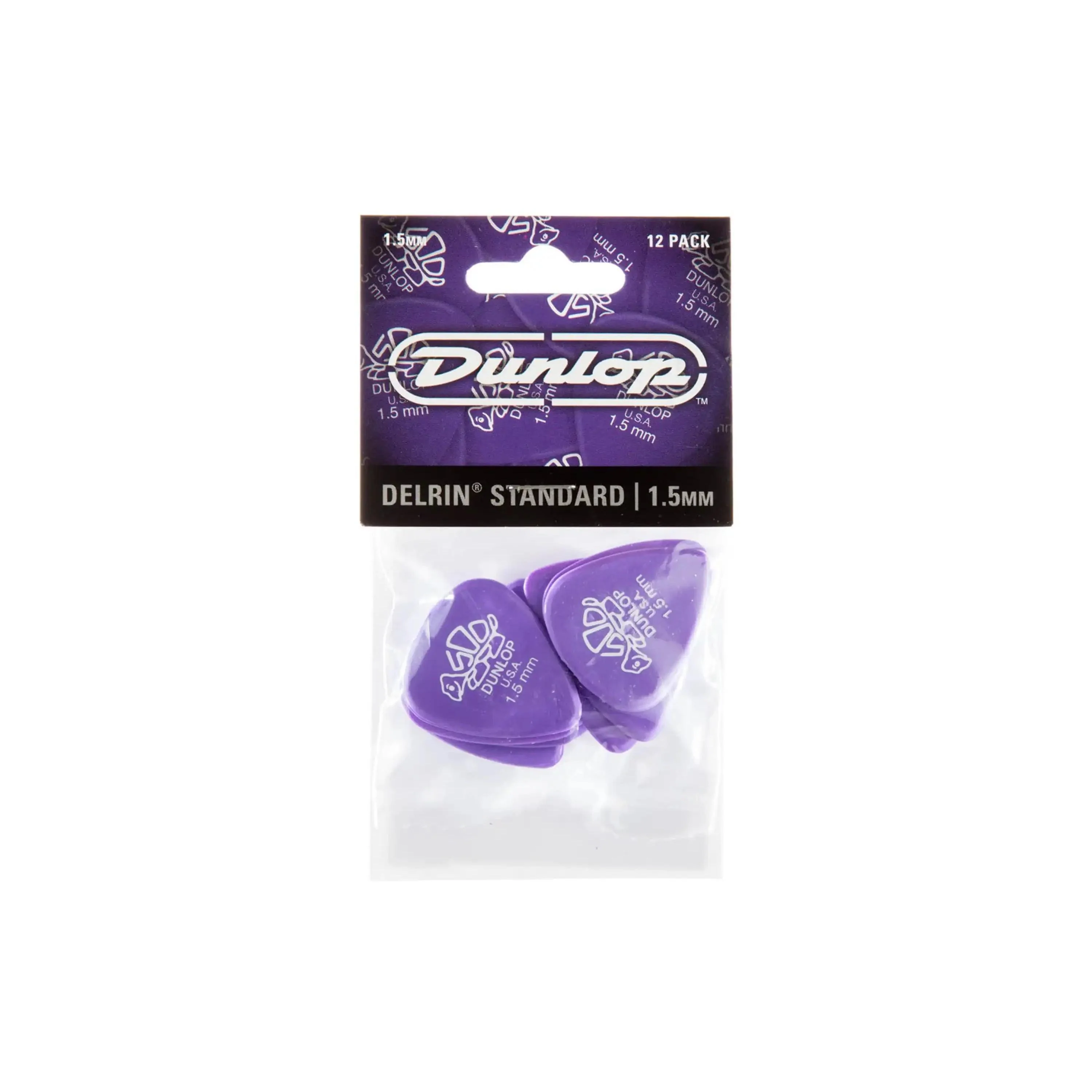 Dunlop Delrin 500 Standard 1.5mm Lavender Guitar & Ukulele Picks 12 Pack - Image 4