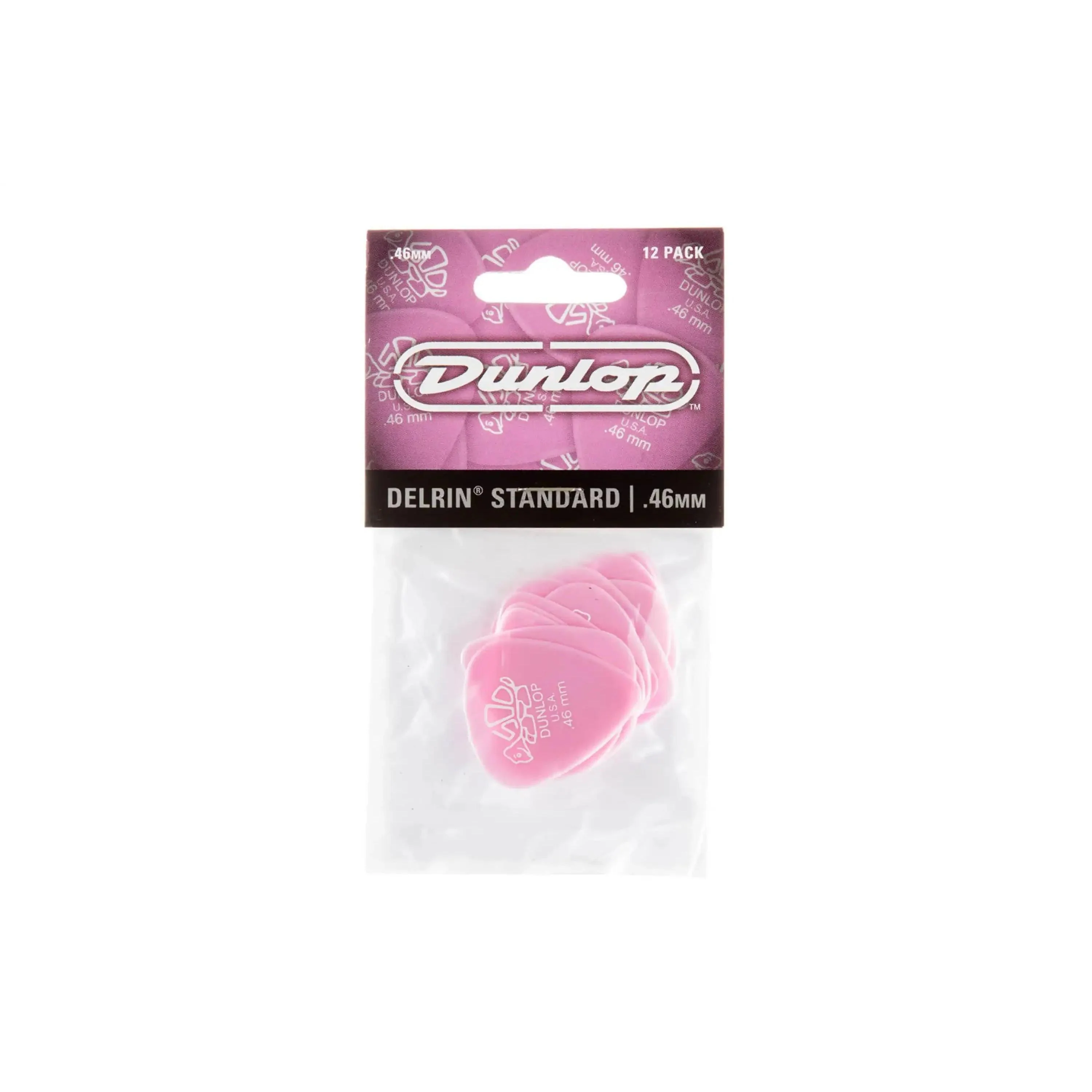Dunlop Delrin 500 Standard .46mm Pink Guitar & Ukulele Picks 12 Pack - Image 4