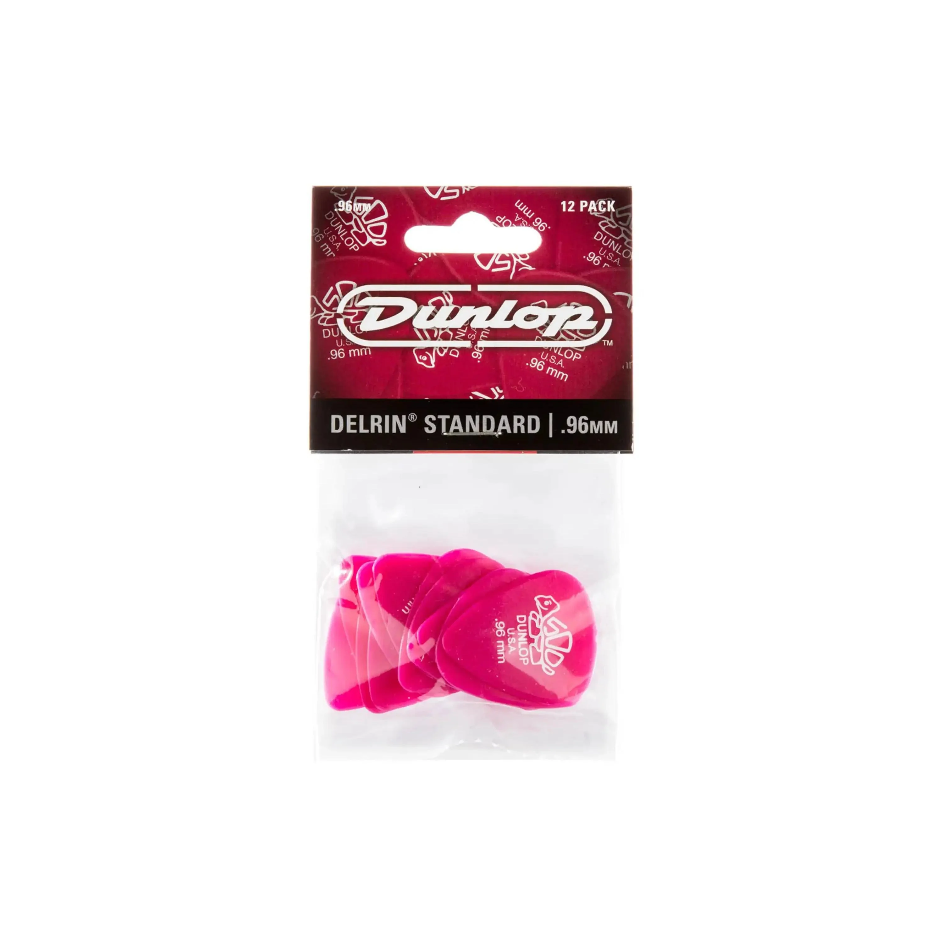 Dunlop Delrin 500 Standard .96mm Dark Pink Guitar & Ukulele Picks 12 Pack - Image 4
