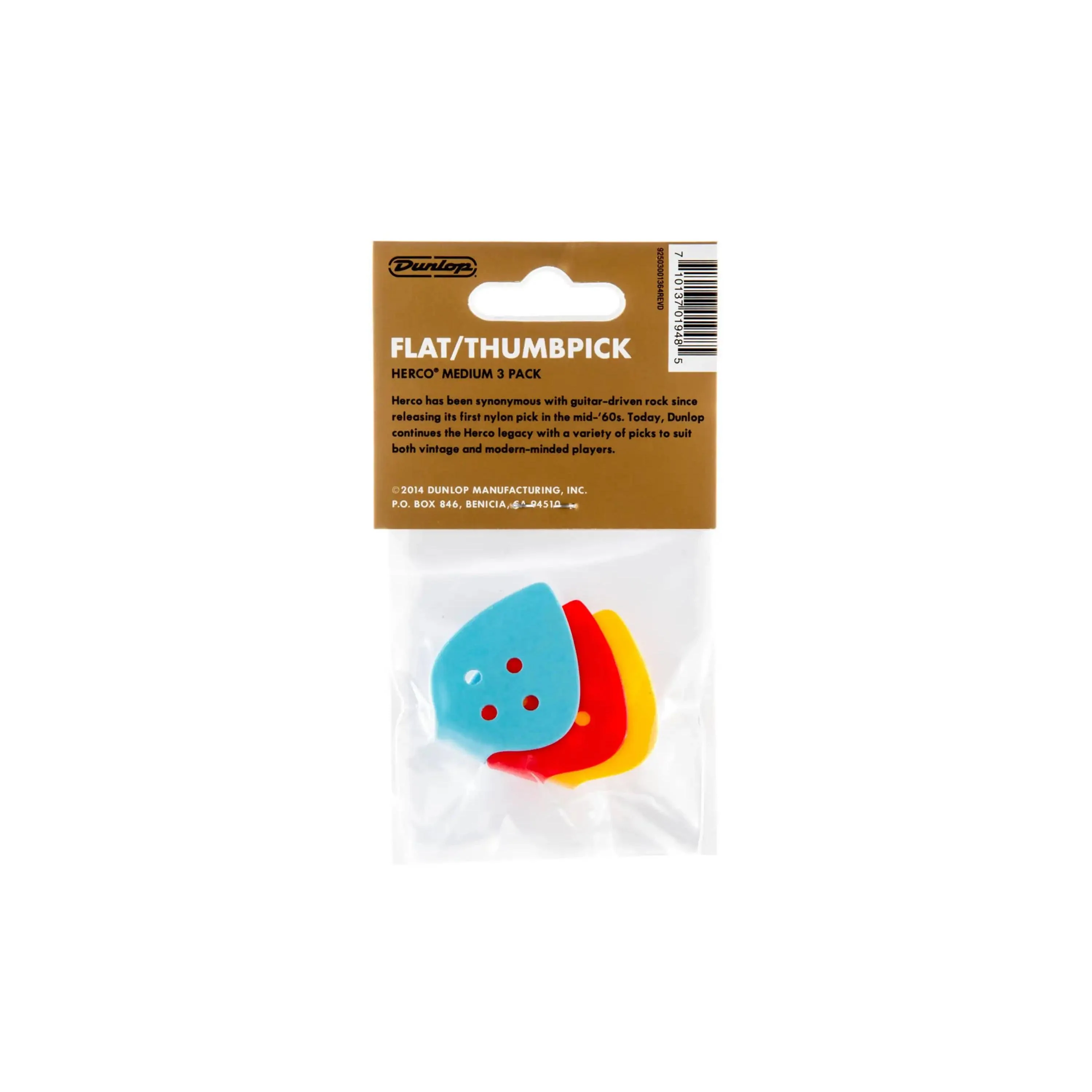 Dunlop Herco Medium Celluloid Thumb Picks - 3 Pack - Image 2