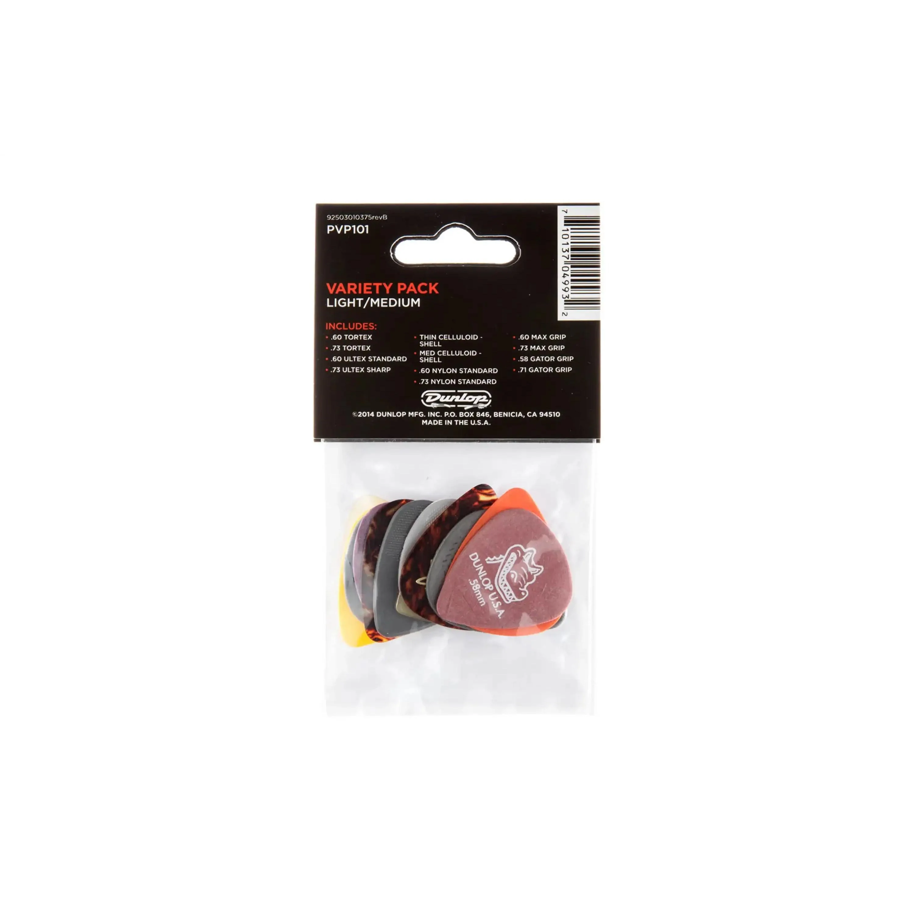 Dunlop Light/Medium Variety Guitar and Ukulele Picks 12 Pack - Image 2