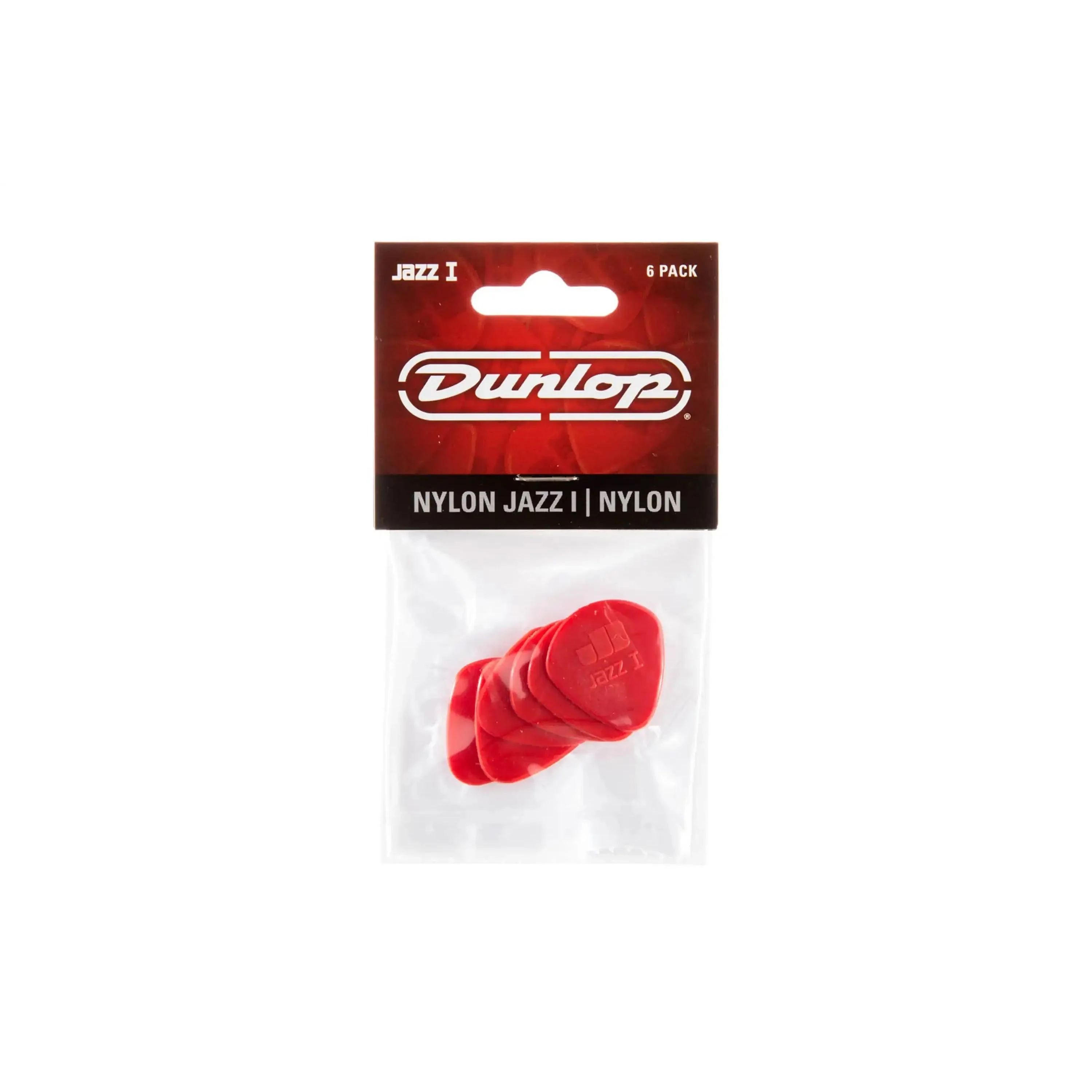 Dunlop Nylon Jazz I Red Guitar & Ukulele Picks 6 Pack - Image 3
