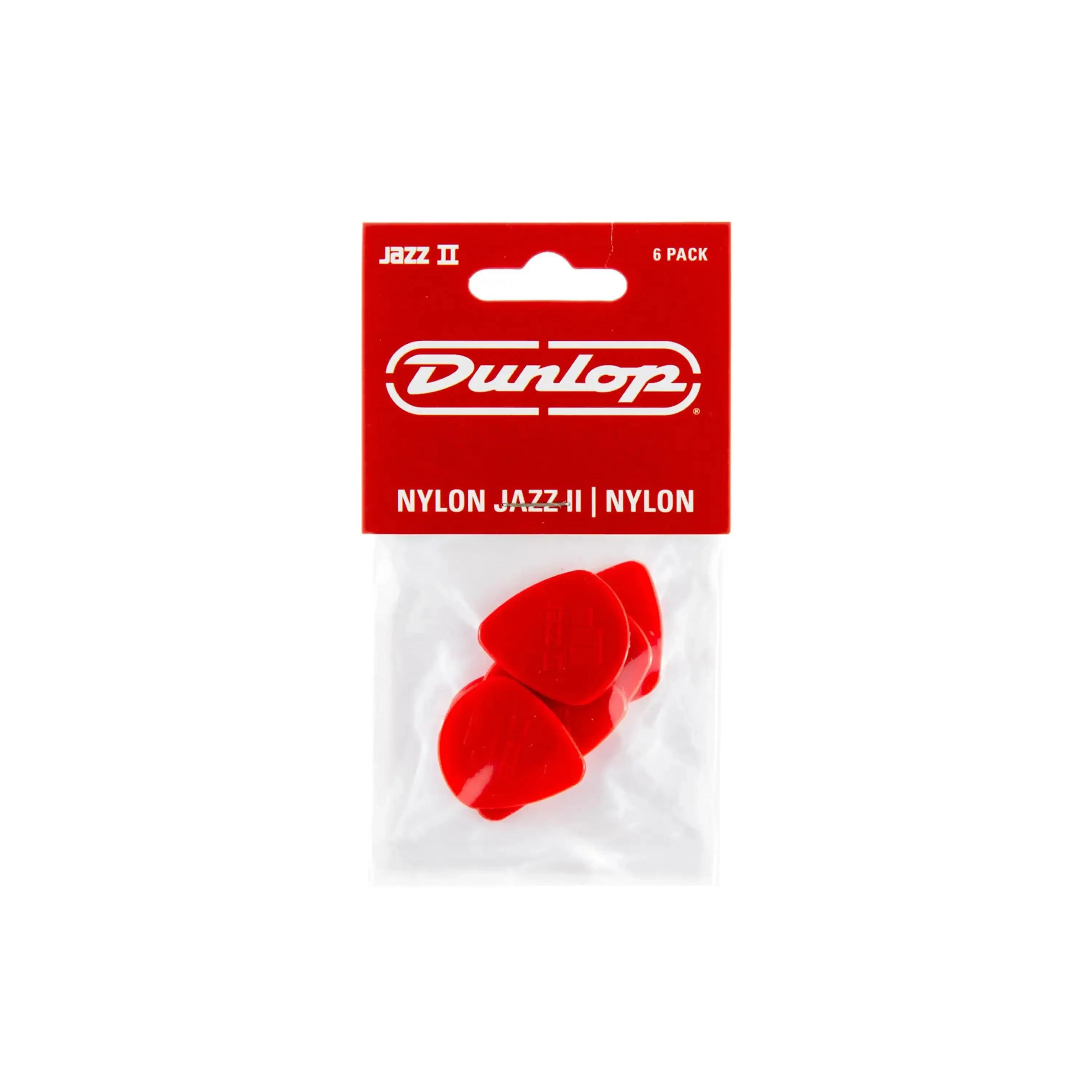 Dunlop Nylon Jazz II Red Guitar & Ukulele Picks 6 Pack - Image 4