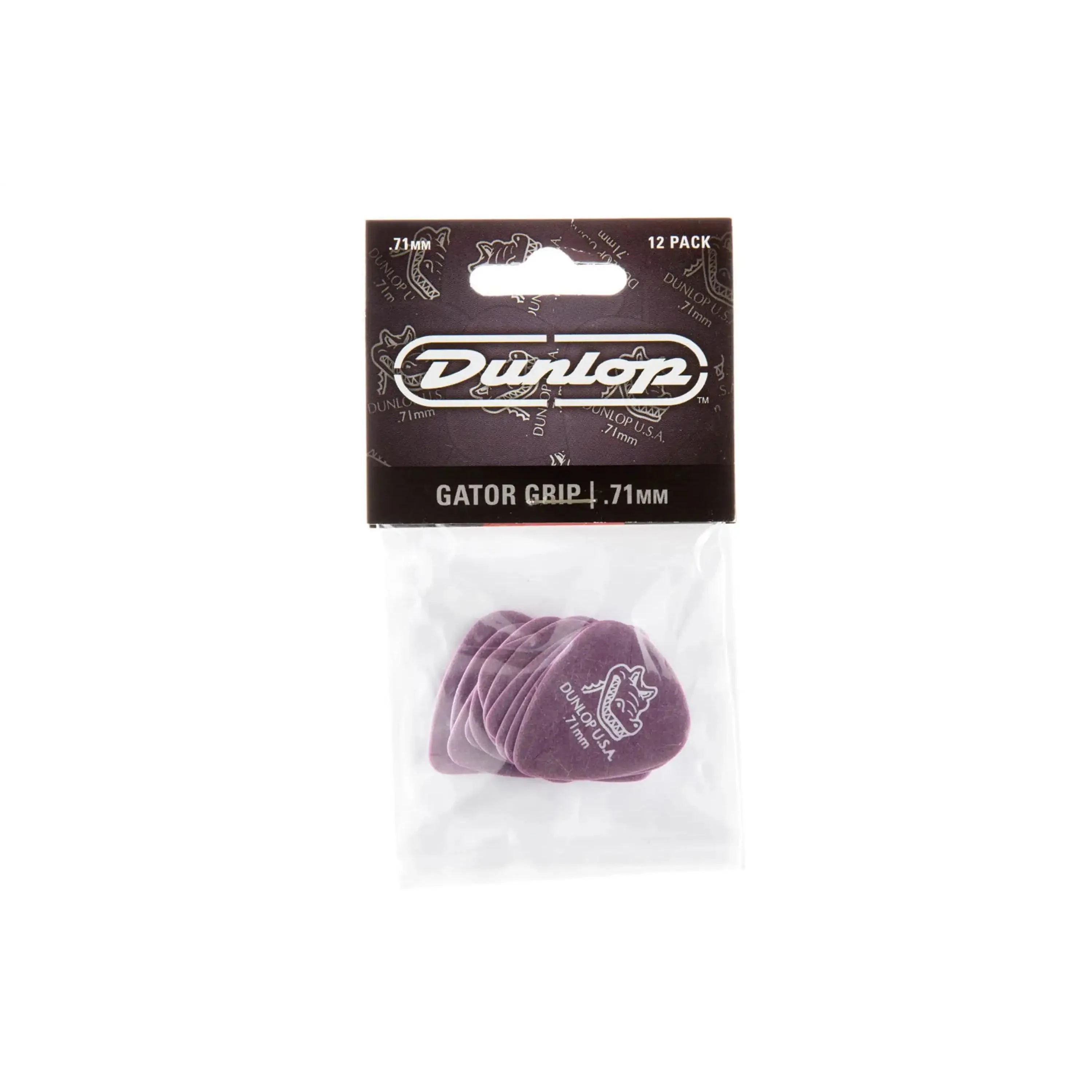 Dunlop Purple Gator Grip .71mm Guitar Picks - 12 Pack - Image 3