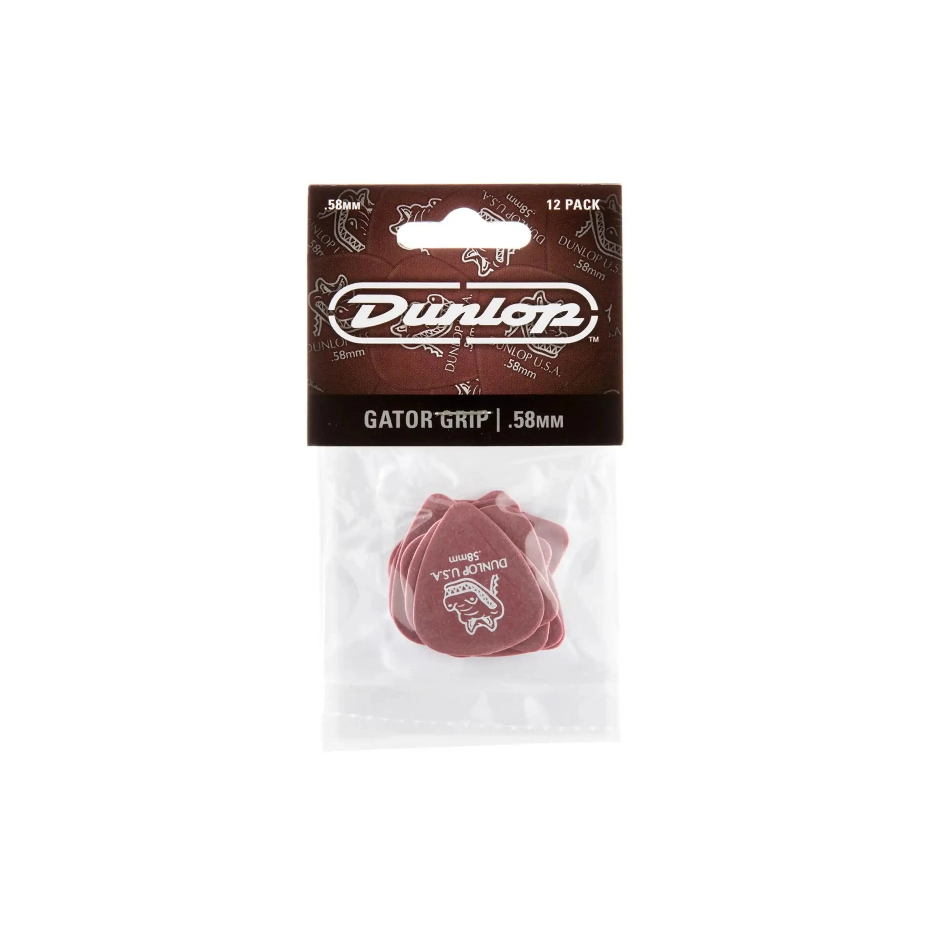 Dunlop Red Gator Grip .58mm Guitar Picks - 12 Pack - Image 3