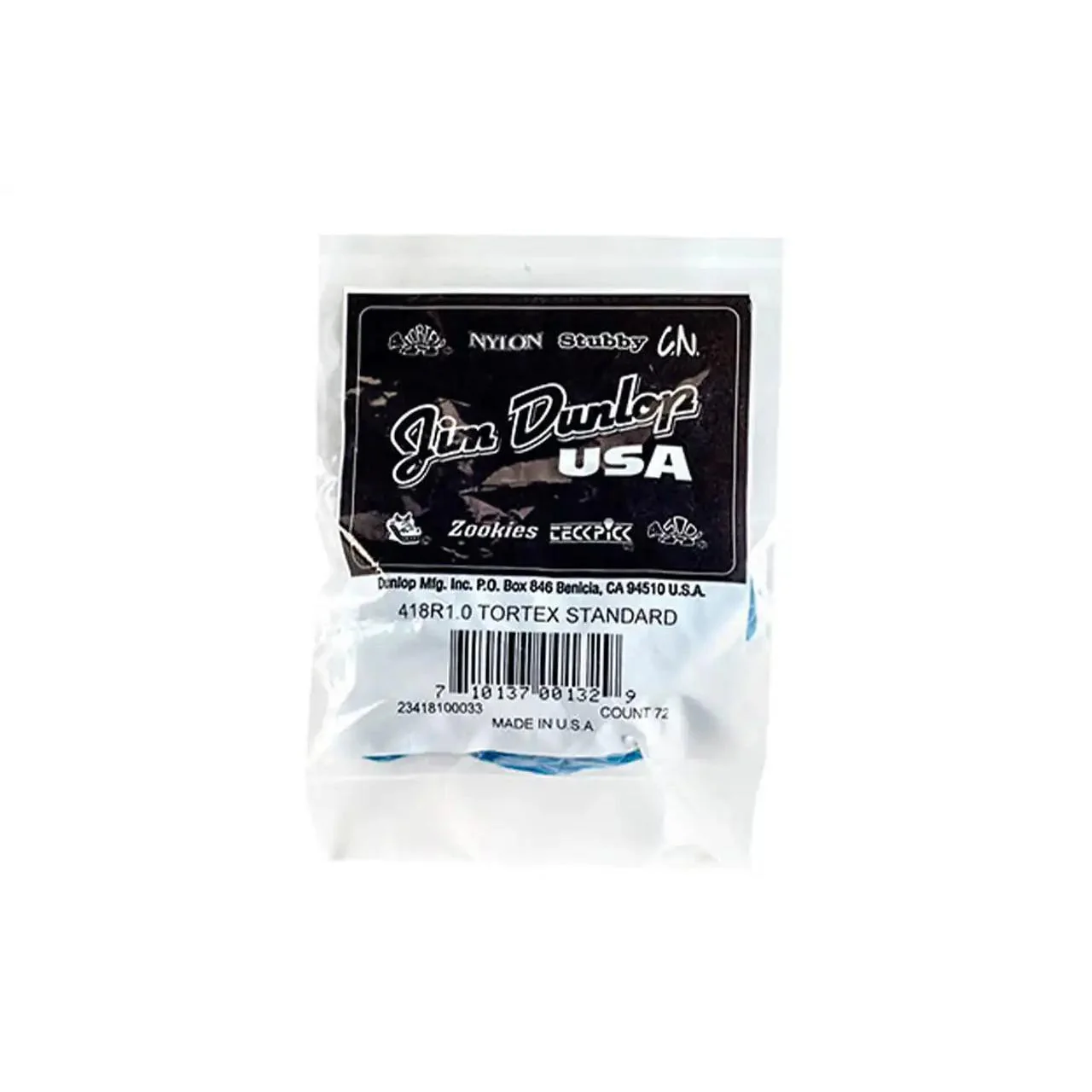 Dunlop Tortex Blue 1.0mm Guitar & Ukulele Picks - 72 Pack - Image 2