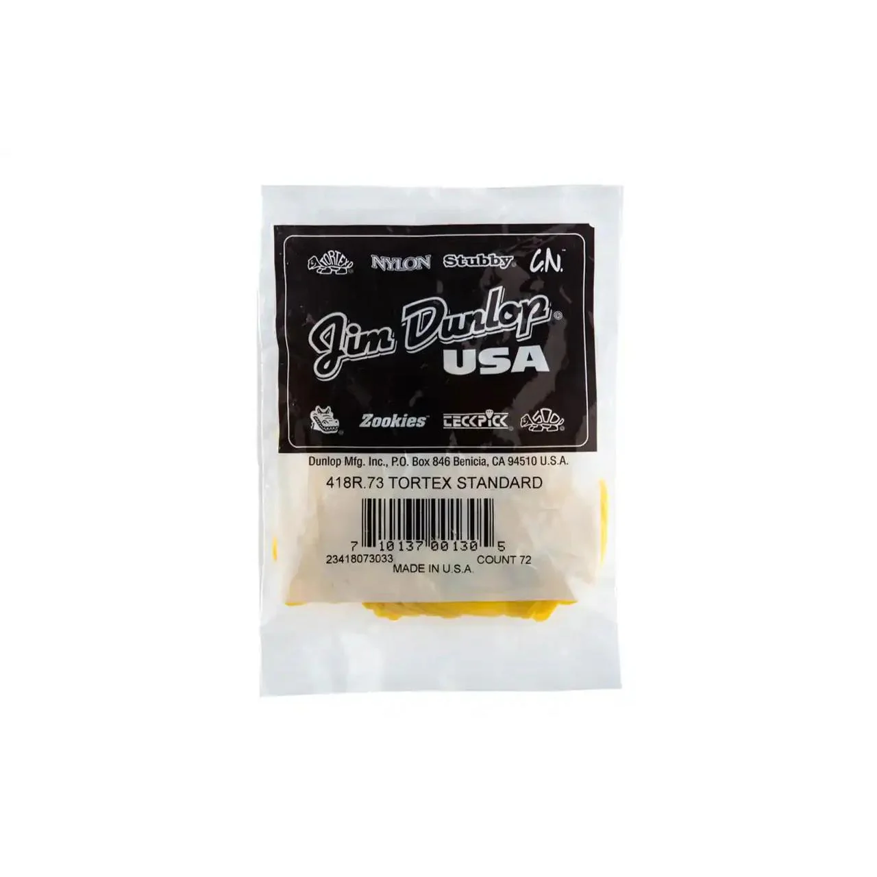 Dunlop Tortex Yellow .73mm Guitar & Ukulele Picks - 72 Pack - Image 2