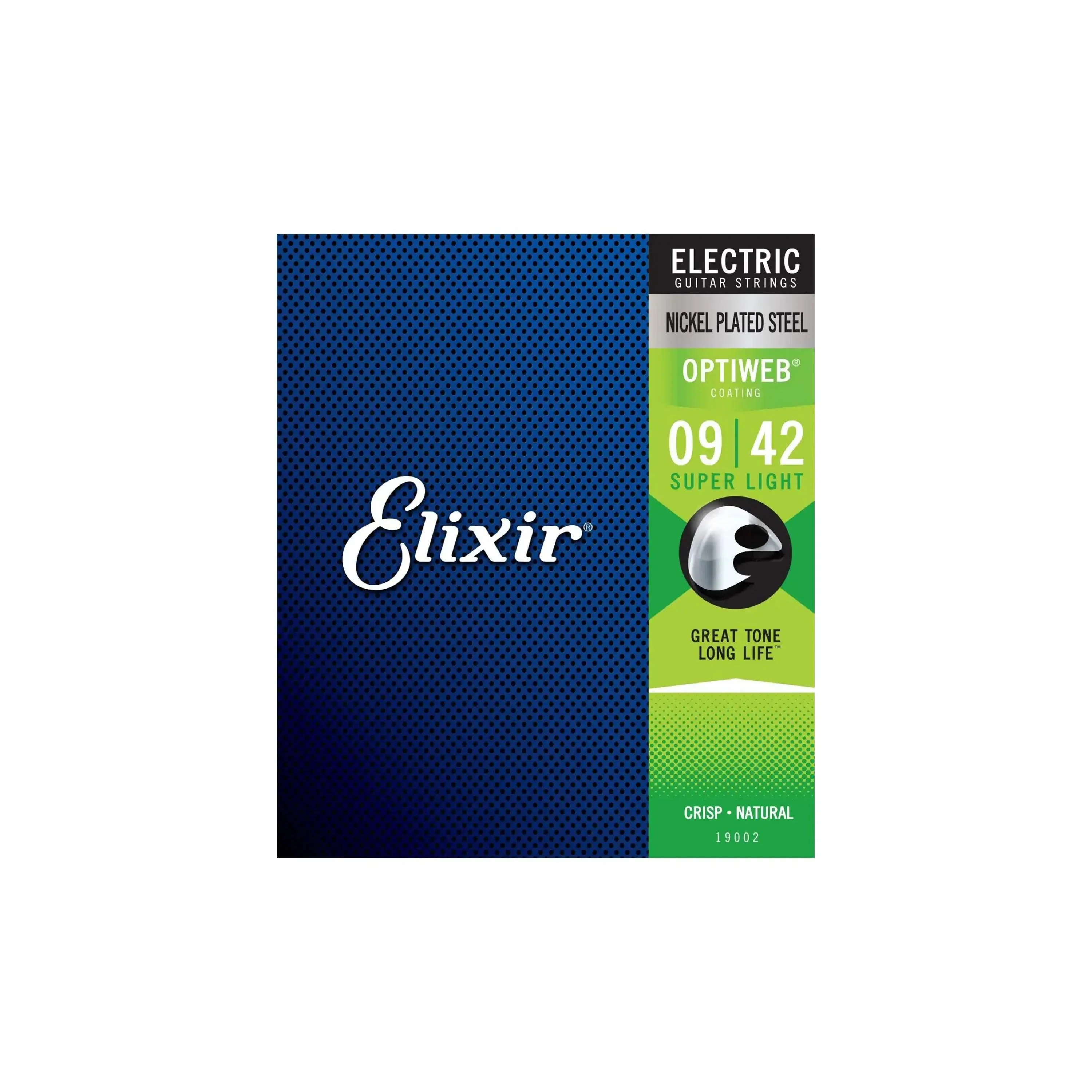 Elixir 19002 Optiweb Nickel Plated Steel Electric Guitar Strings - Super Light .009-.042