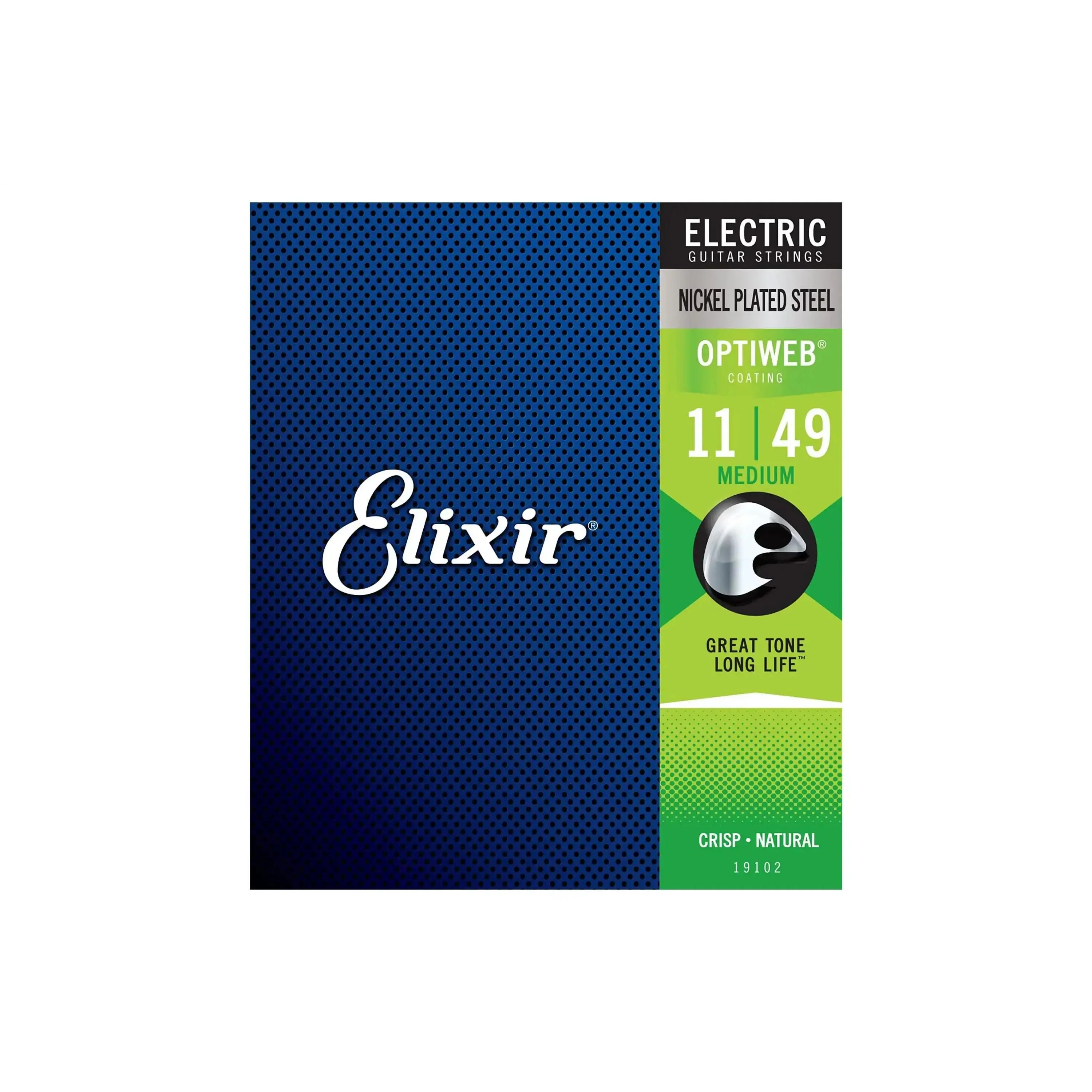 Elixir 19102 Optiweb Nickel Plated Steel Electric Guitar Strings - Medium .011-.049