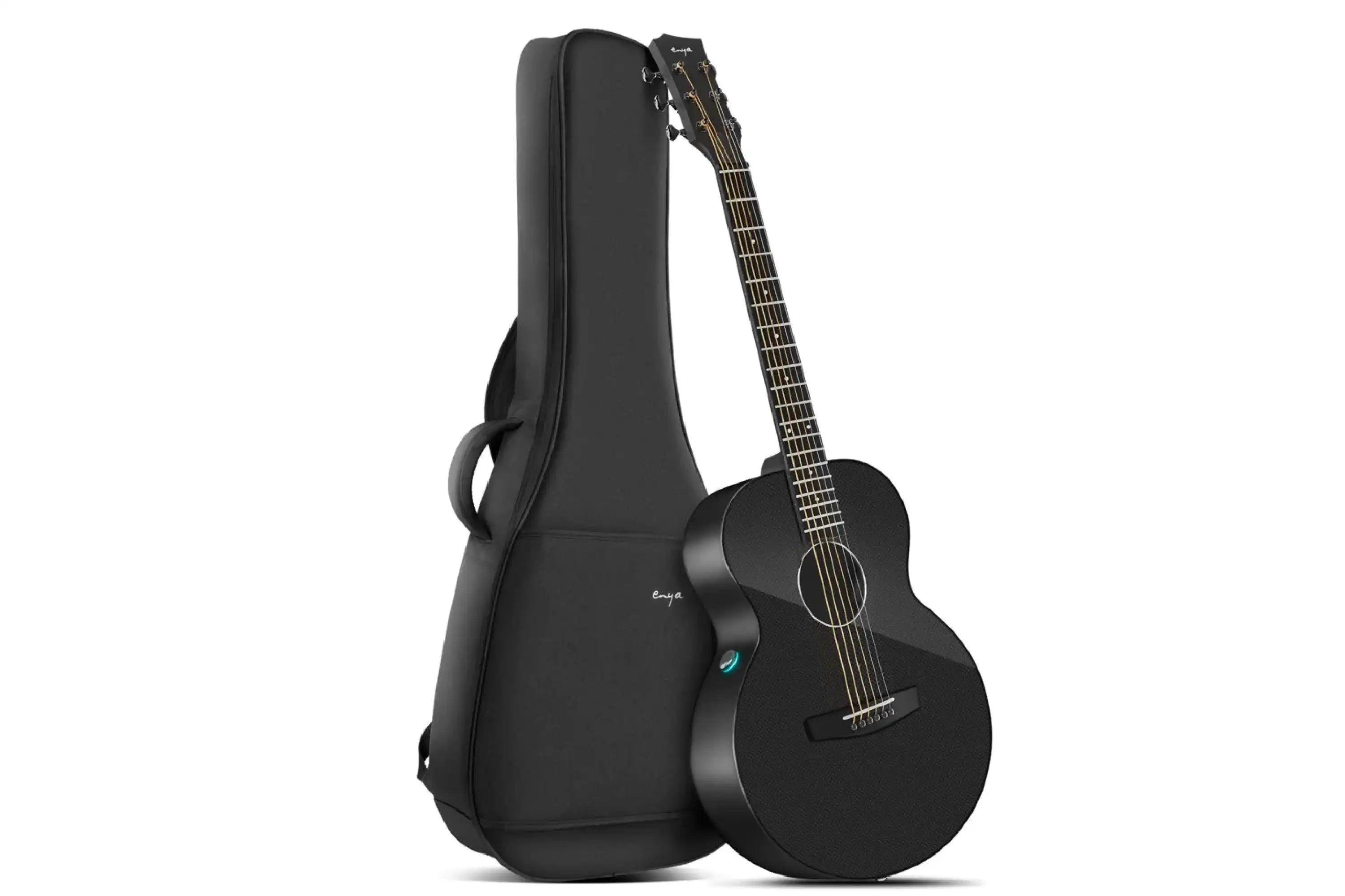 Enya X3 Pro Mini SP1 Carbon Fiber Guitar w/ EQ - Black - Image 4