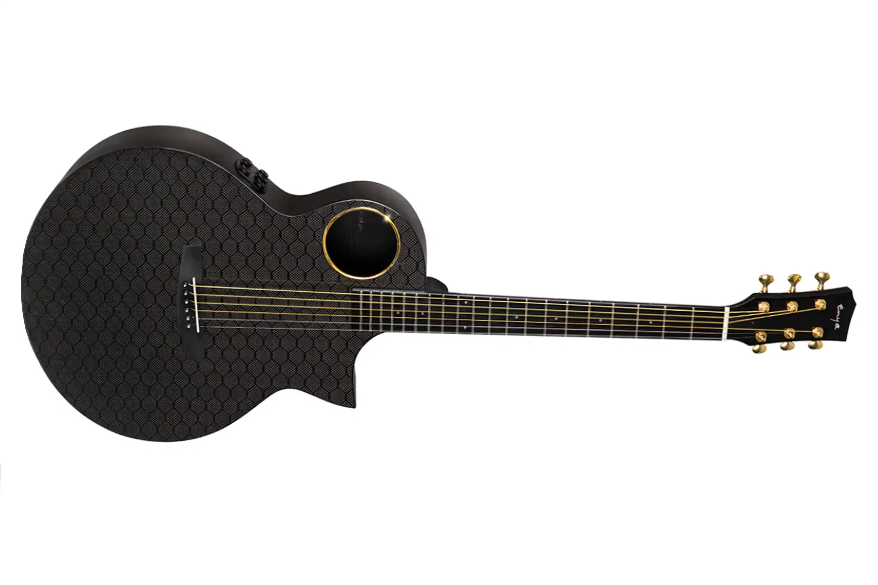 Enya X4 Pro Carbon Fiber Acoustic Electric Guitar - Black - Image 3