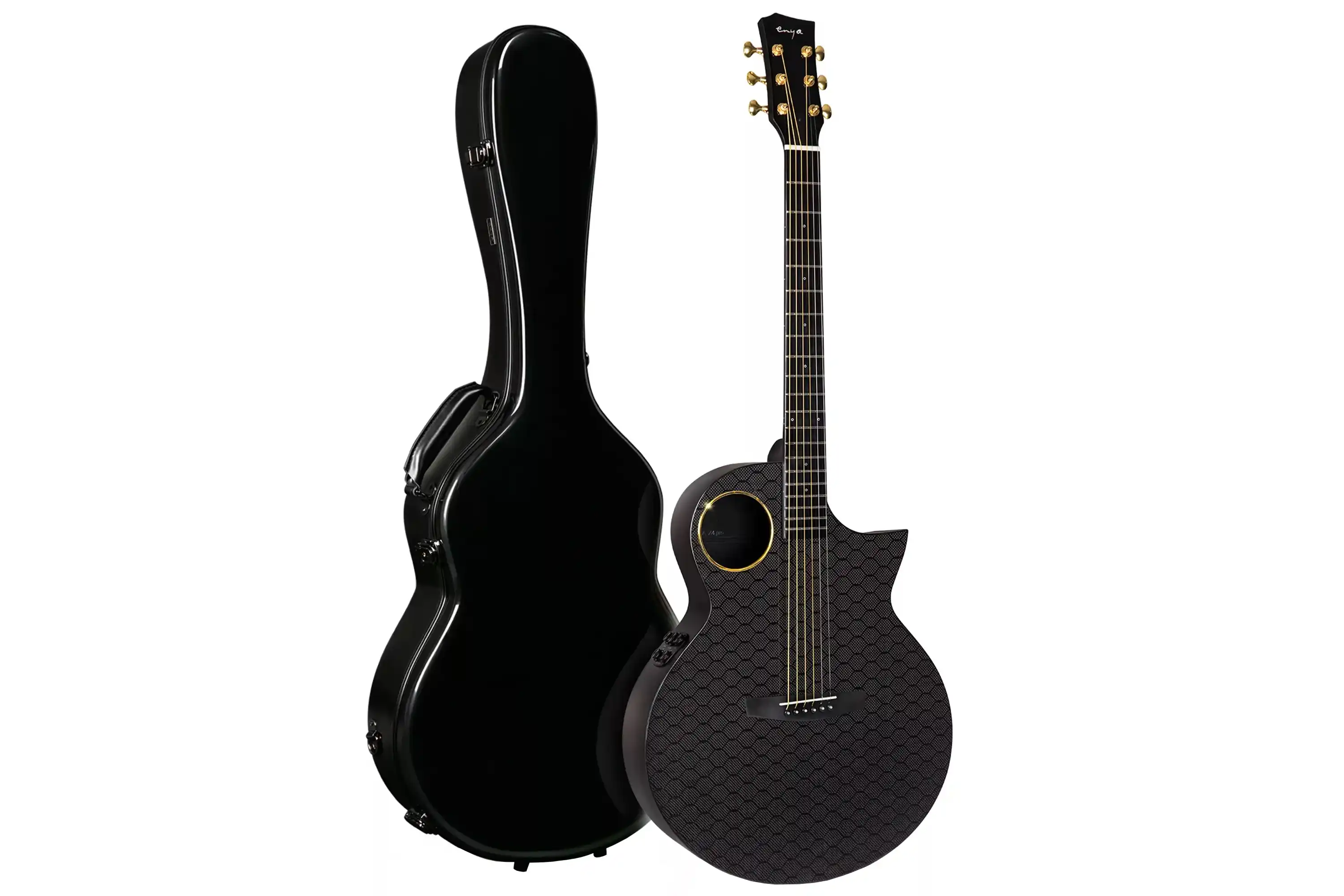 Enya X4 Pro Carbon Fiber Acoustic Electric Guitar - Black - Image 4