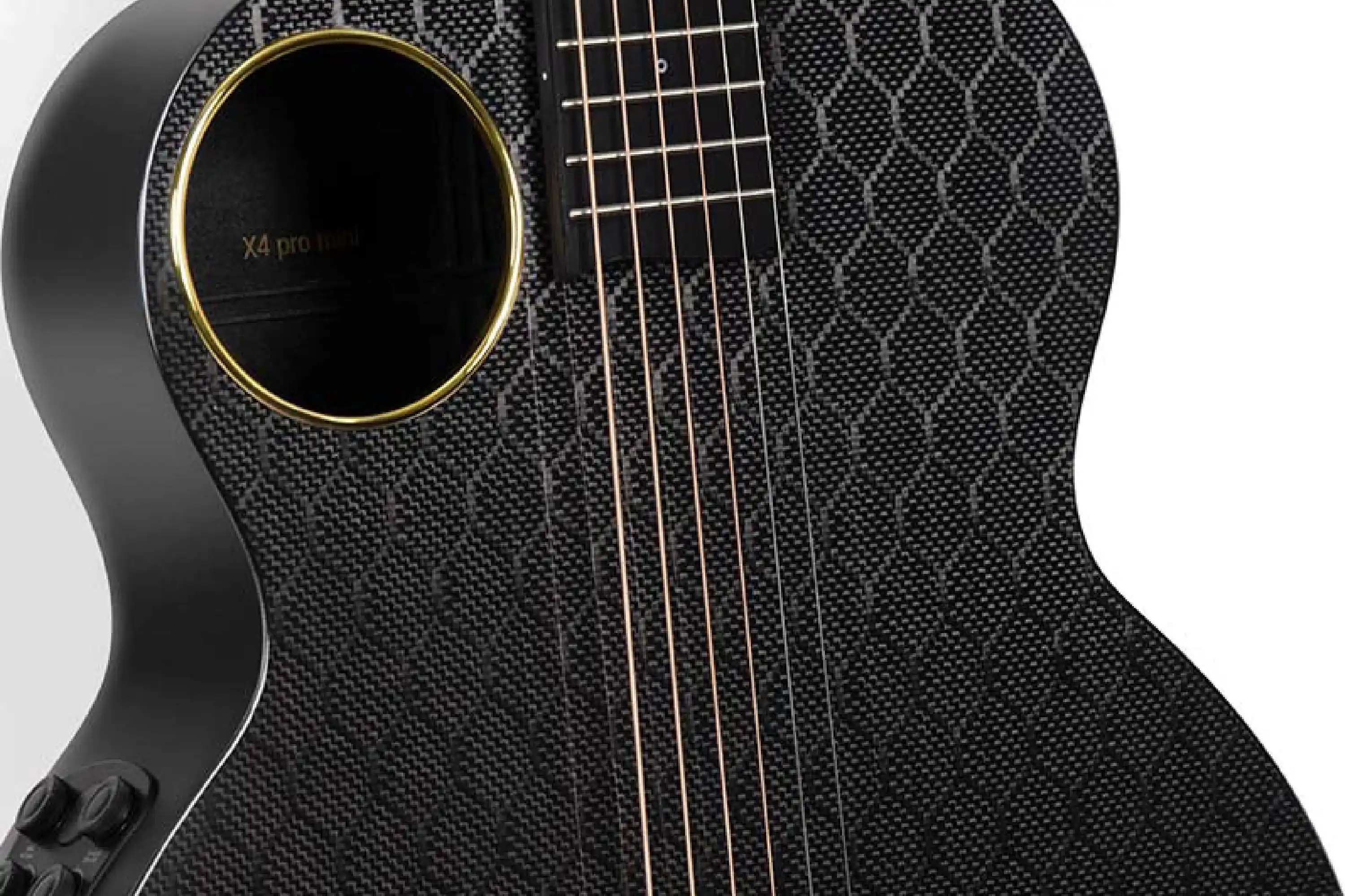 Enya X4 Pro Mini Carbon Fiber Acoustic Electric Guitar - Black - Image 2