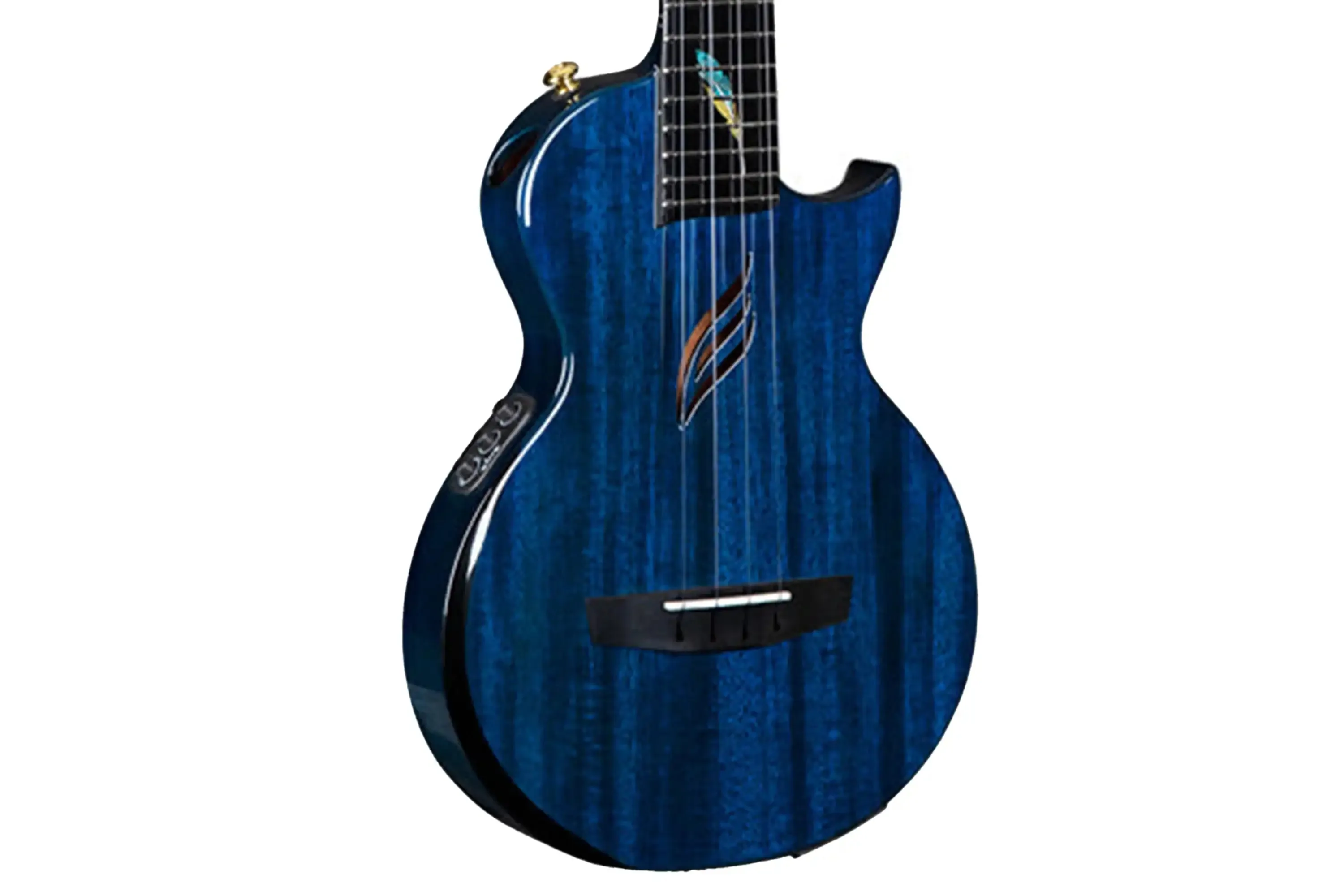 Enya EUT-FEATHER/BU Blue Mahogany Feather Tenor Ukulele w/ Pickup