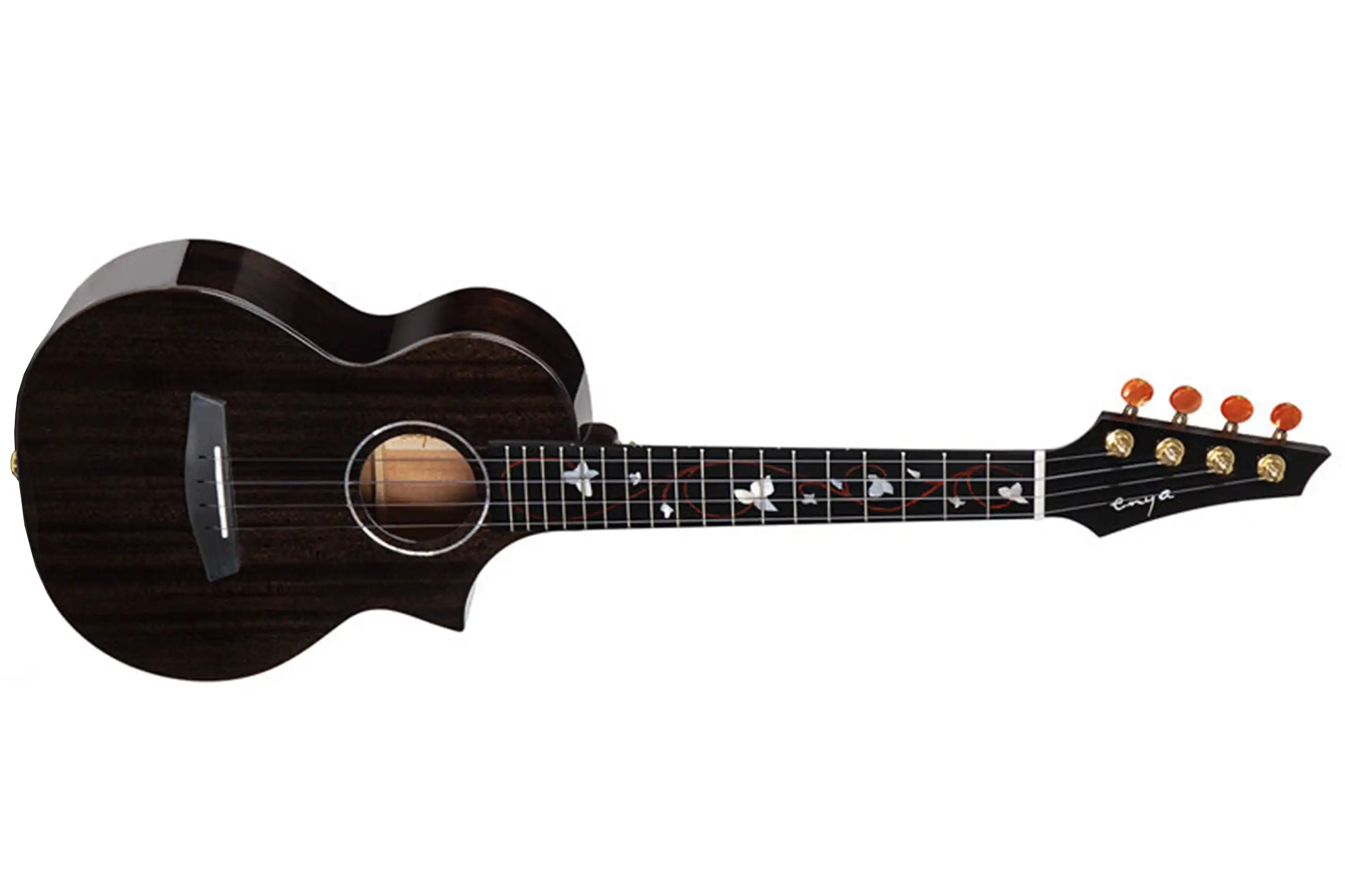 Enya EUT-M6-BK Solid Mahogany Tenor Ukulele - Black - Image 3