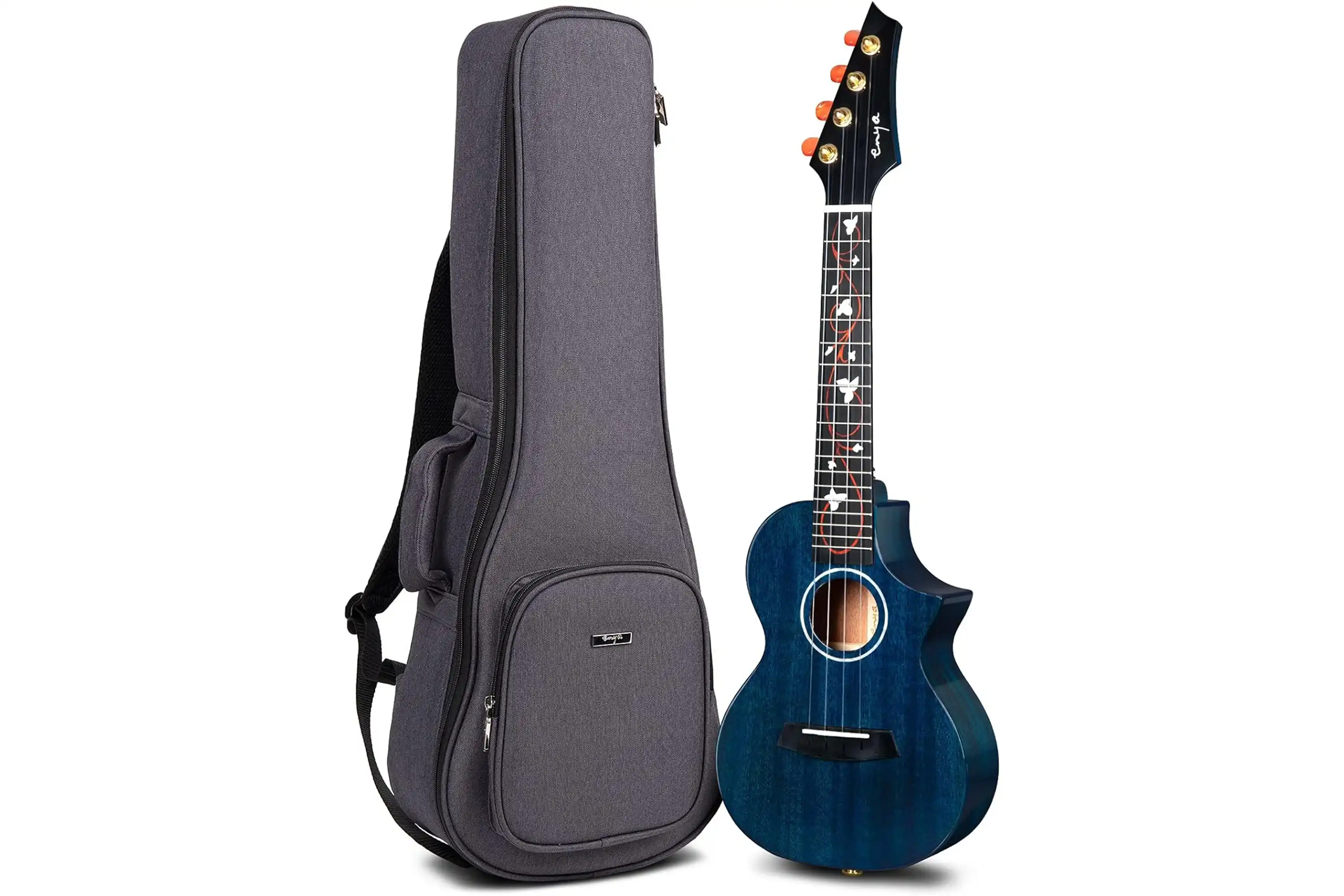Enya EUT-M6-BU Solid Mahogany Tenor Ukulele - Blue - Image 5