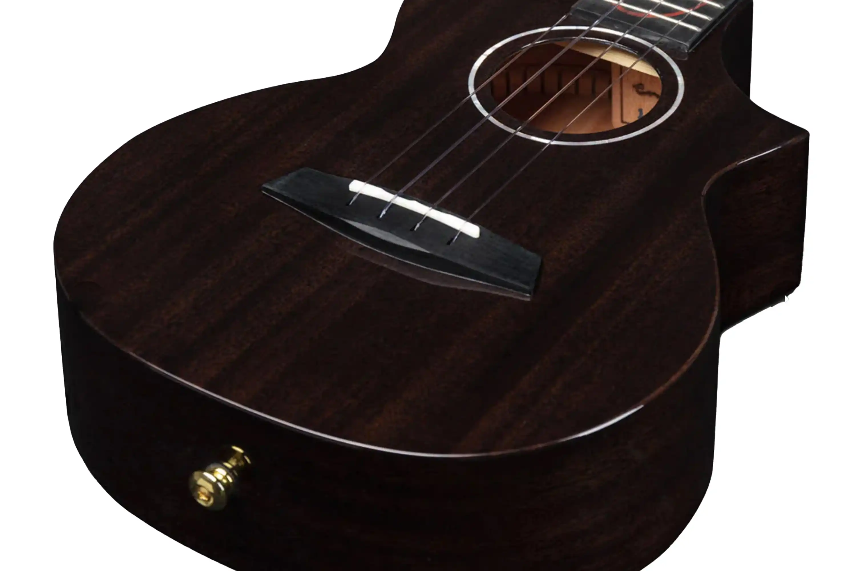 Enya EUT-M6-BK-EQ Solid Mahogany Tenor Ukulele w/ Pickup - Black - Image 7