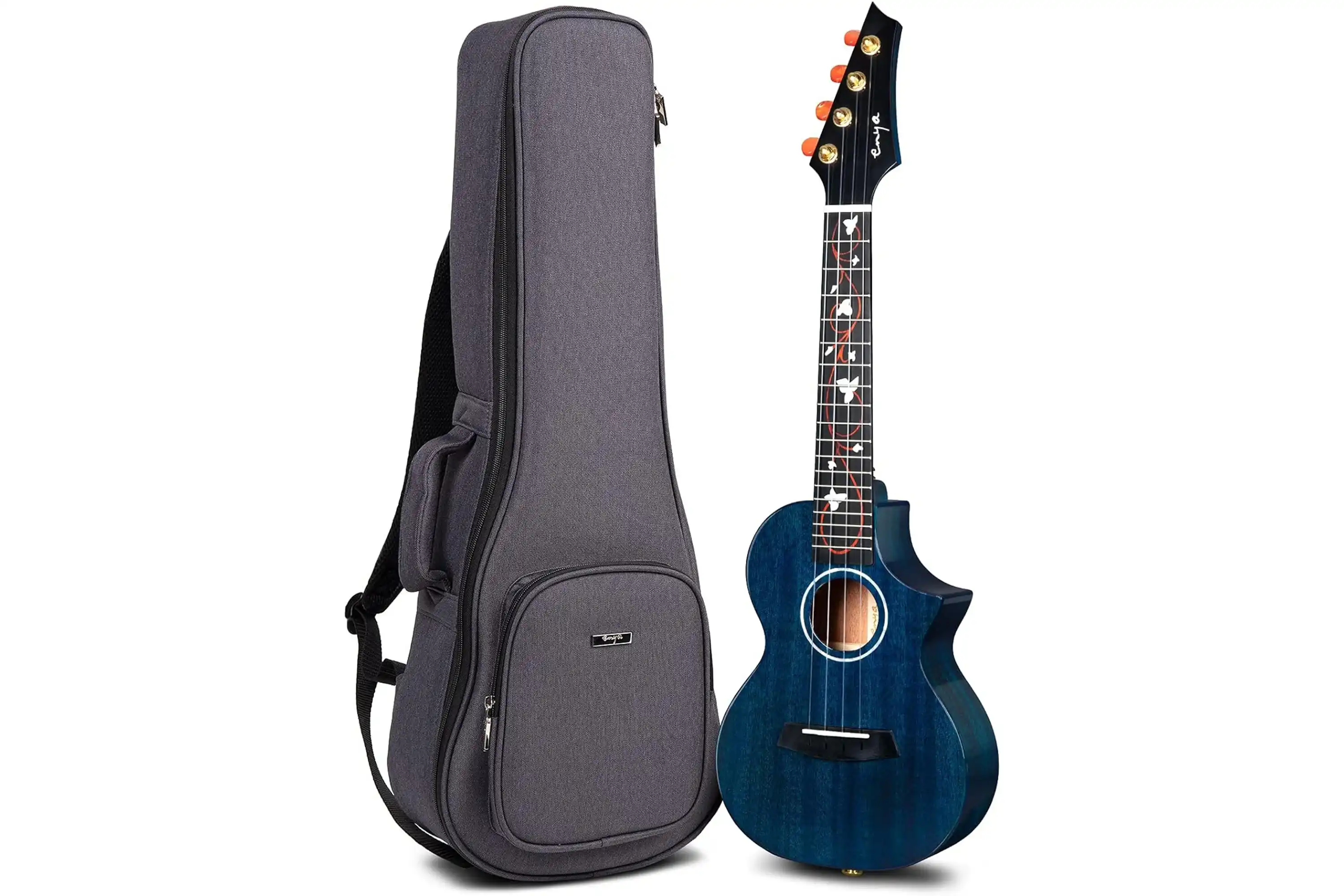 Enya EUT-M6/EQ BU Solid Mahogany Tenor Ukulele w/ Pickup - Blue - Image 5