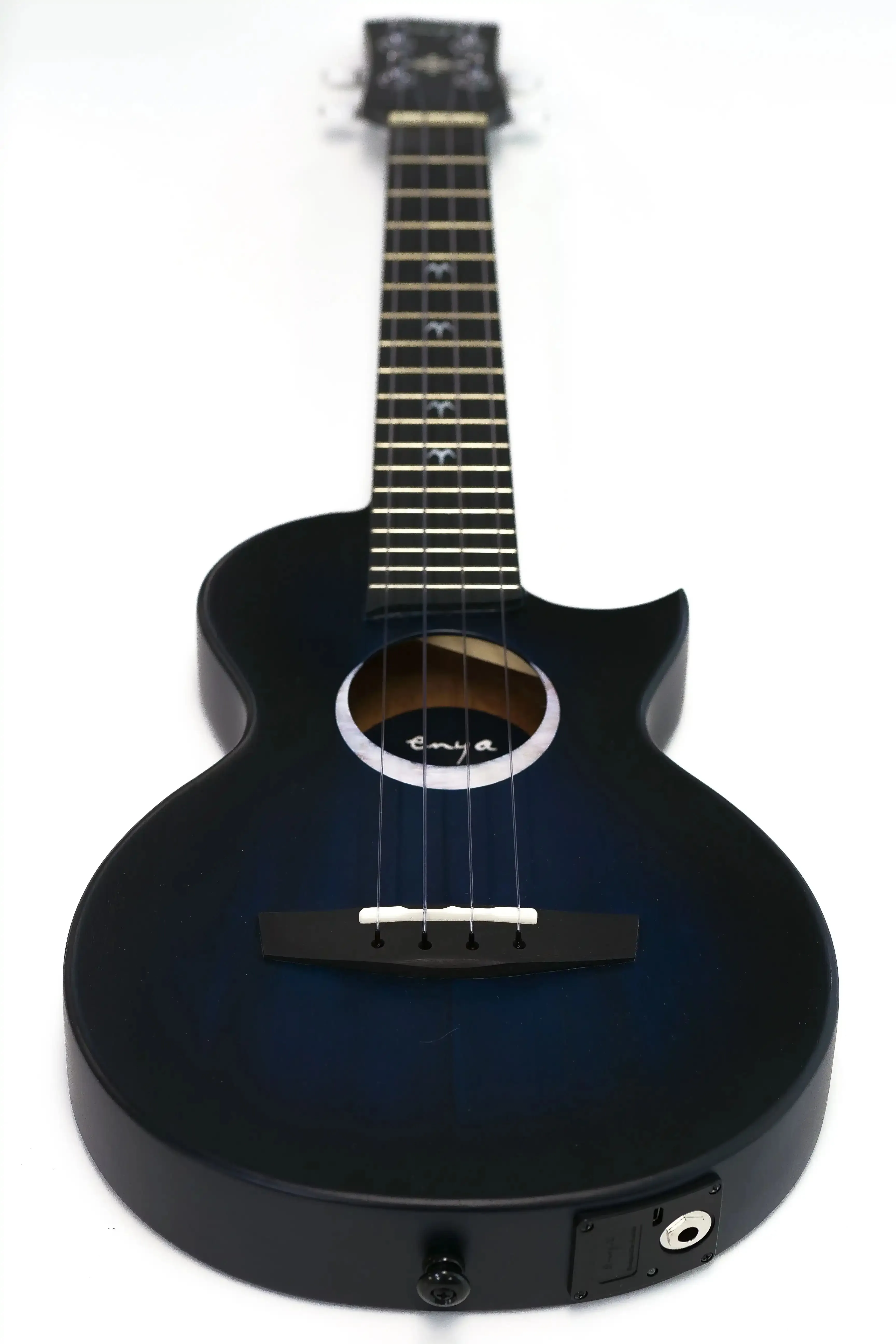 Enya EUT-MOON-BU-EQ Taimane Signature AcousticPlus Tenor Ukulele - Blue - Image 7