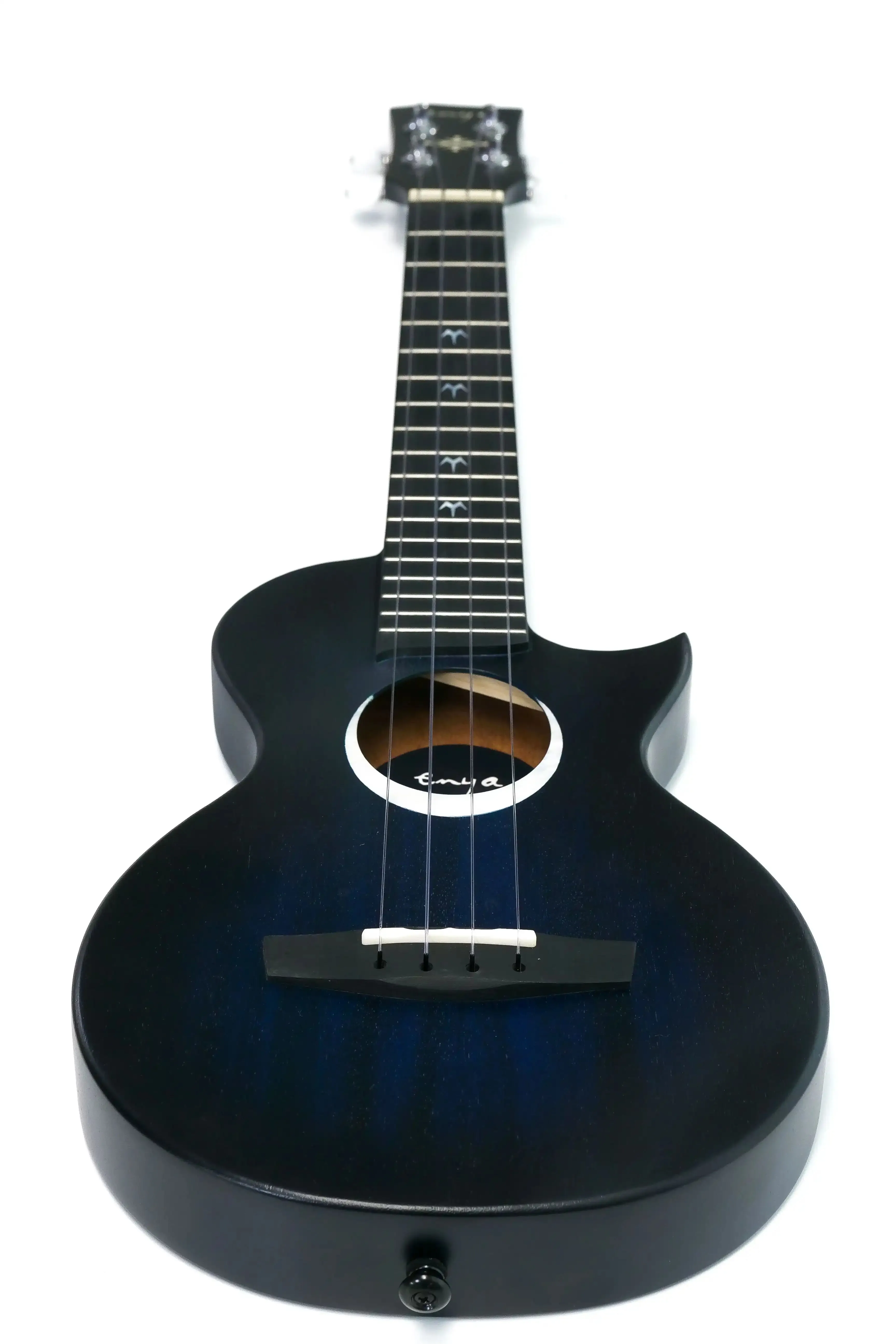Enya EUT-MOON-BU Taimane Signature Solid Mahogany Acoustic Tenor Ukulele - Blue - Image 4