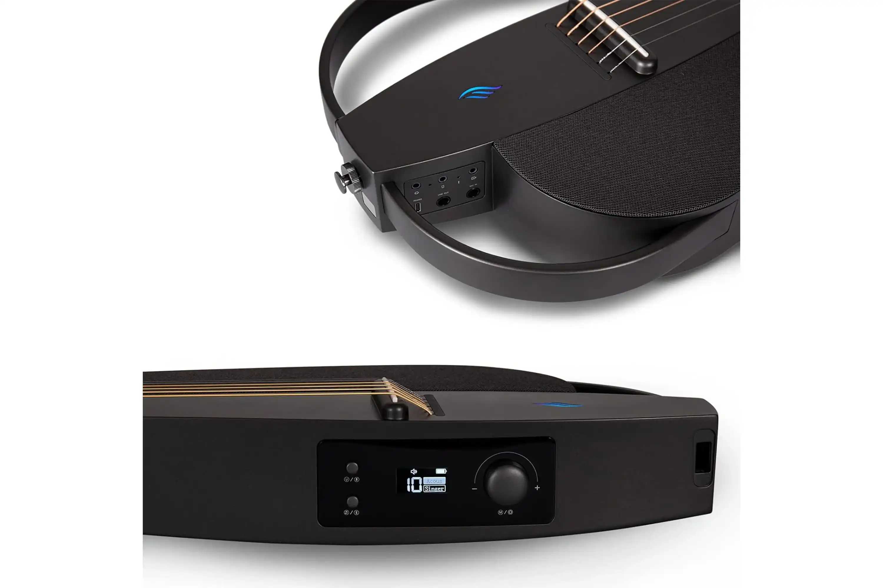 Enya NEX-G Carbon Fiber Smart Audio Guitar - Black - Image 4