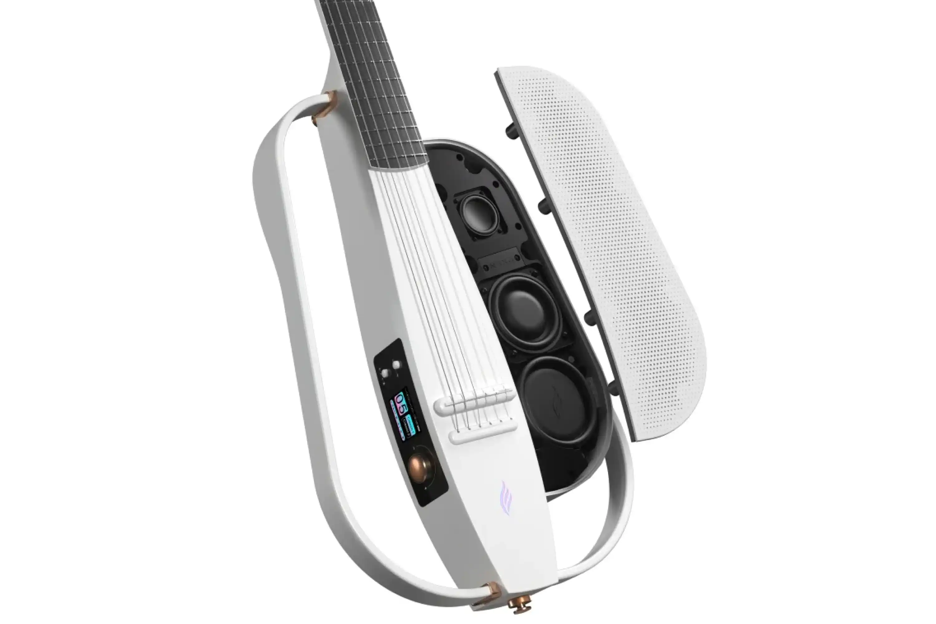 Enya NEXG-2N Carbon Fiber Nylon String Smart Audio Guitar - White - Image 3